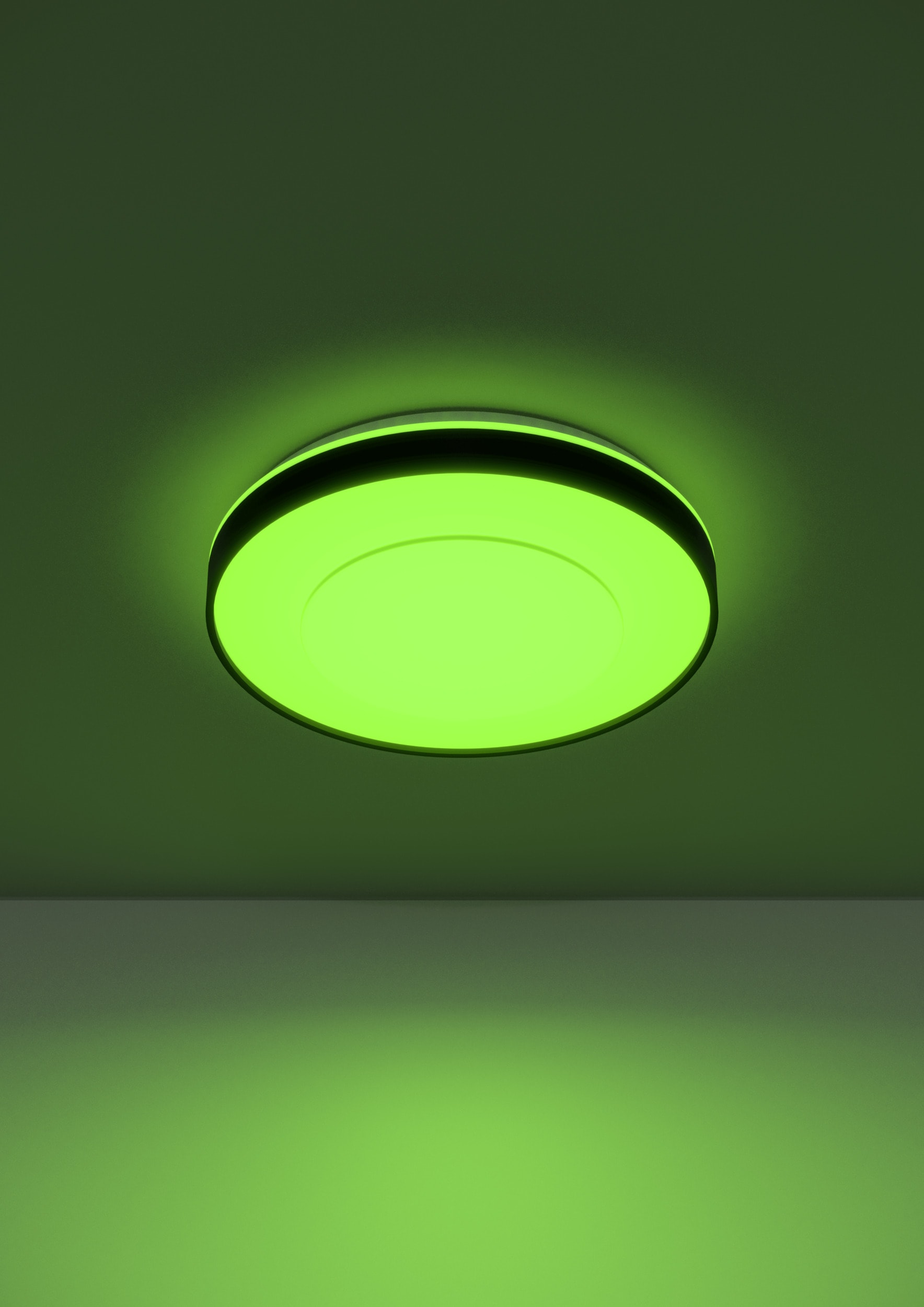 EGLO LED Deckenleuchte »MONTERIGGIONI-Z Deckenlampe, Disco-Modus, ZigBee 3.0, Wohnzimmerlampe« LED-Modul 1 Stk. RGB | warmweiß - kaltweiß Fernbedienung inkl., App / Sprachsteuerung Alexa, H:8,5cm x D:38,4 cm