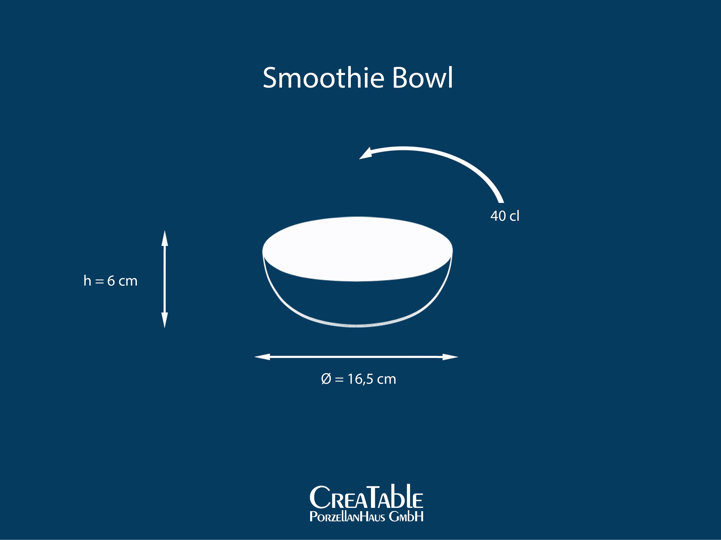 CreaTable Schale »Mallorca, Smoothie Bowl 4-tlg«, 4 tlg., aus Steinzeug, Spezialglasur mit Vintage Außenrand