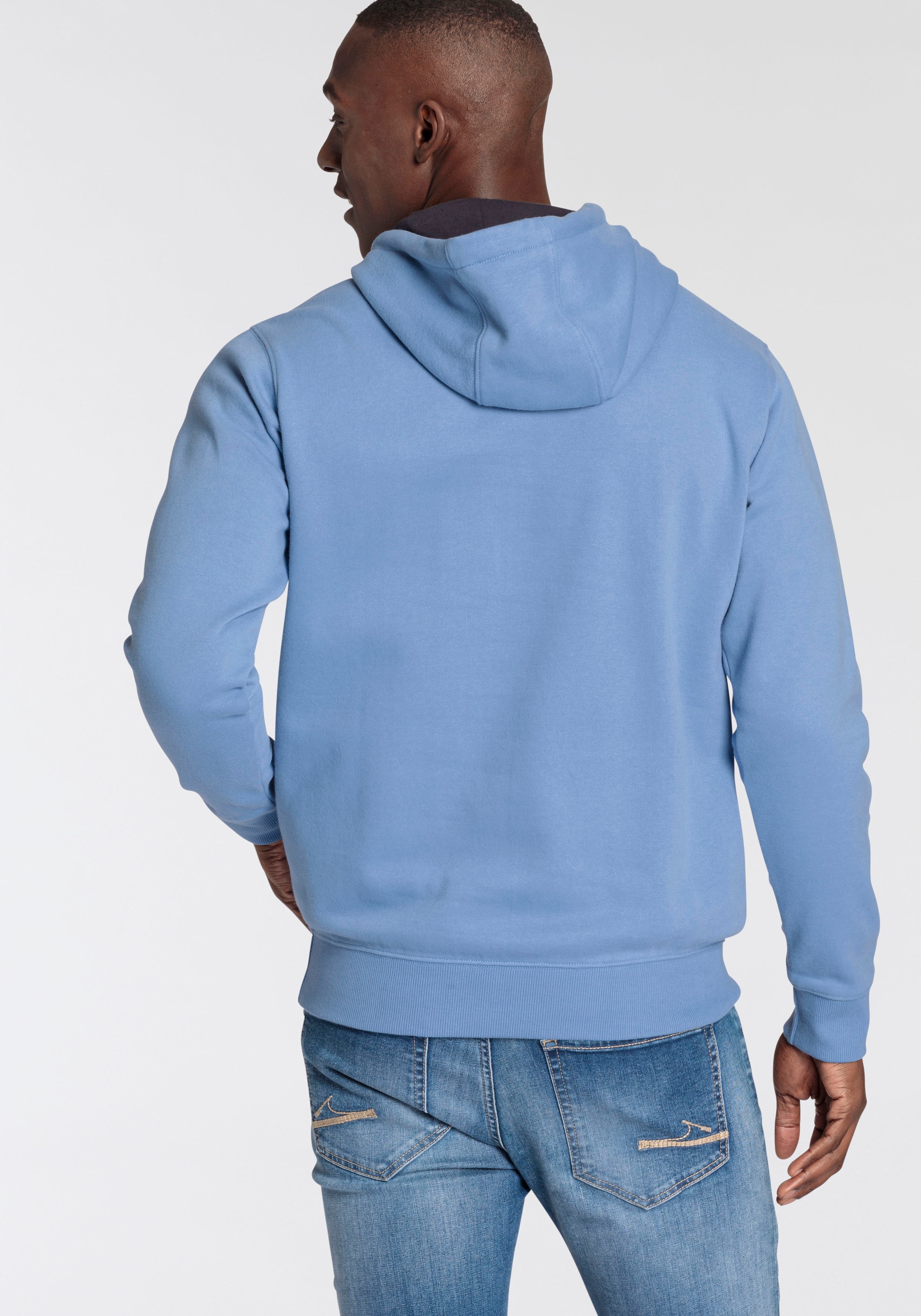 DELMAO Kapuzensweatshirt, Langarm, lockere Passform, mit Print, mit Kapuze