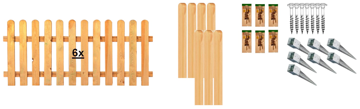 Tetzner & Jentzsch Lattenzaun »Houston 4« 6 Elemente, LxH: 1143x80 cm günstig online kaufen