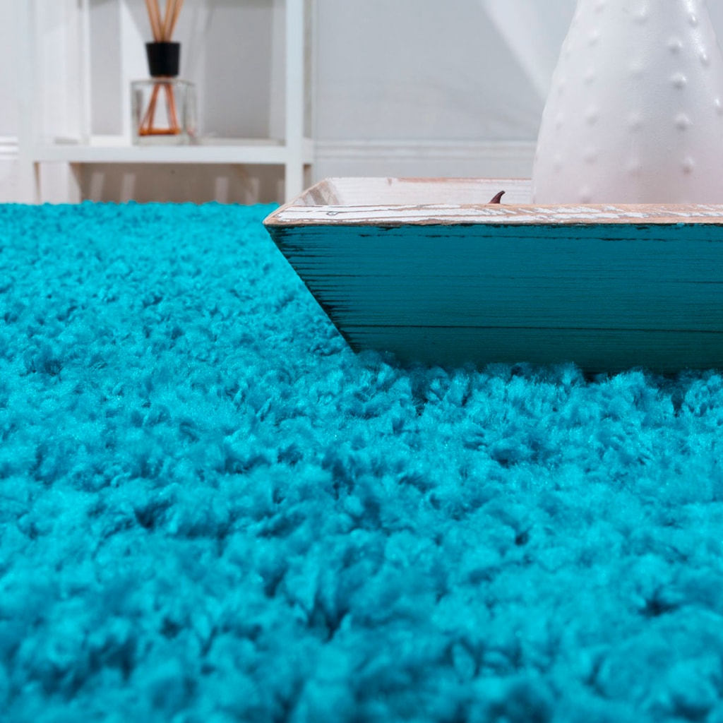 Paco Home Hochflor-Teppich »Sky 250«, rechteckig, gewebt, Uni-Farben, intensive Farbbrillanz, auch als Läufer erhältlich