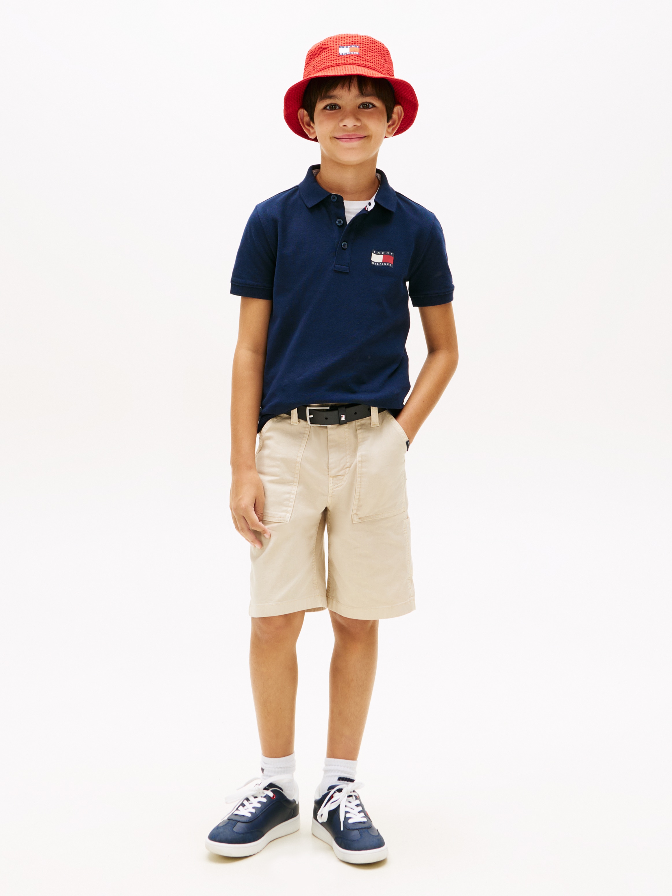 Tommy Hilfiger Poloshirt »WAVY FLAG POLO ITHICA PLACKET SHORT SLEEVE« Kinder bis 16 Jahre, Baumwoll-Piqué, regular fit
