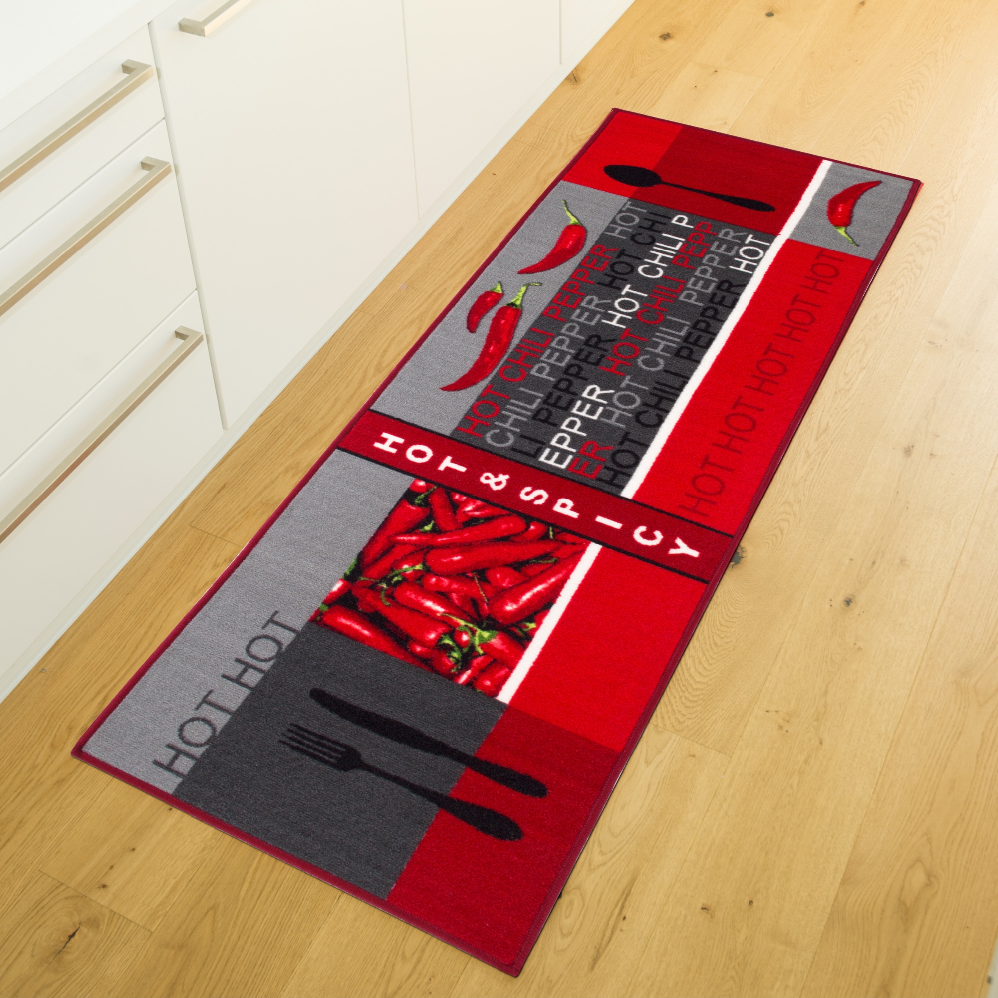 Küchenläufer ANDIAMO "Hot Pepper" Gr. 60, rot, B:50cm H:5mm L:150cm