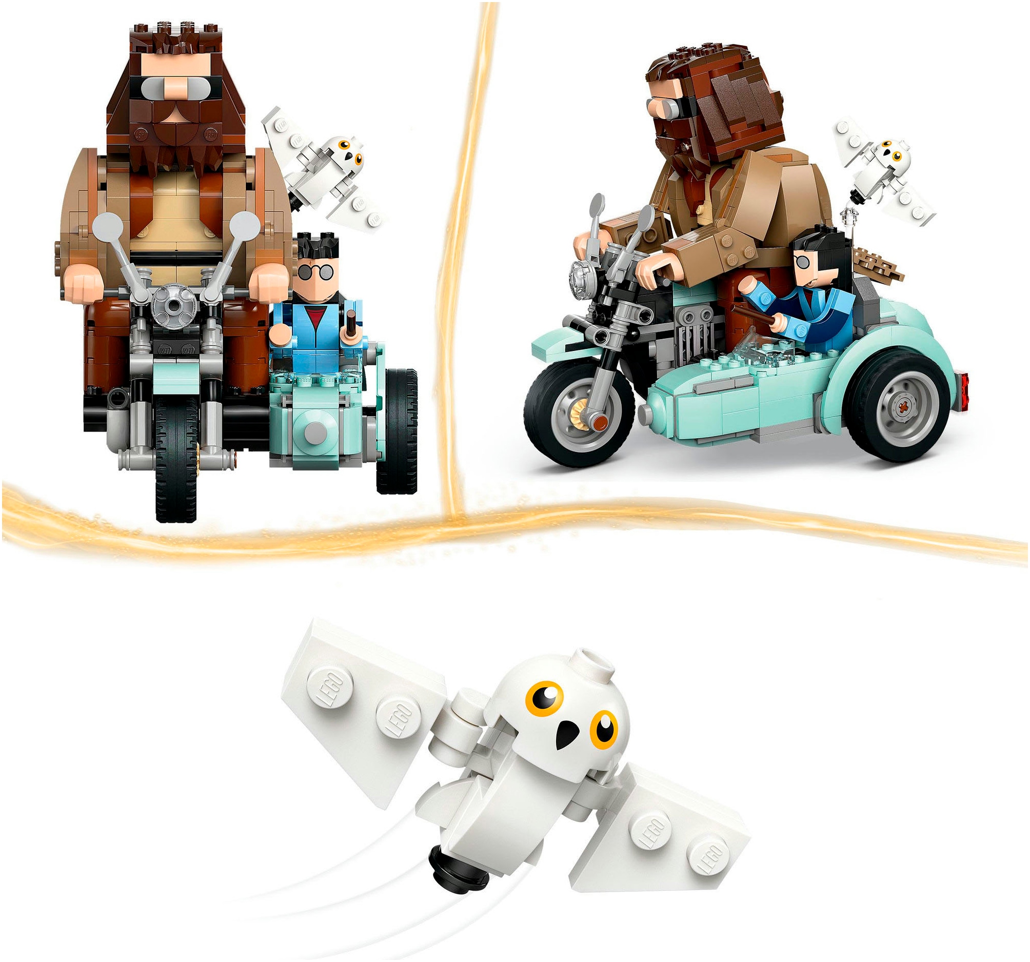 LEGO® Konstruktionsspielsteine »Hagrids und Harrys Motorradtour (76443), LEGO Harry Potter™«, (617 St.), Made in Europe