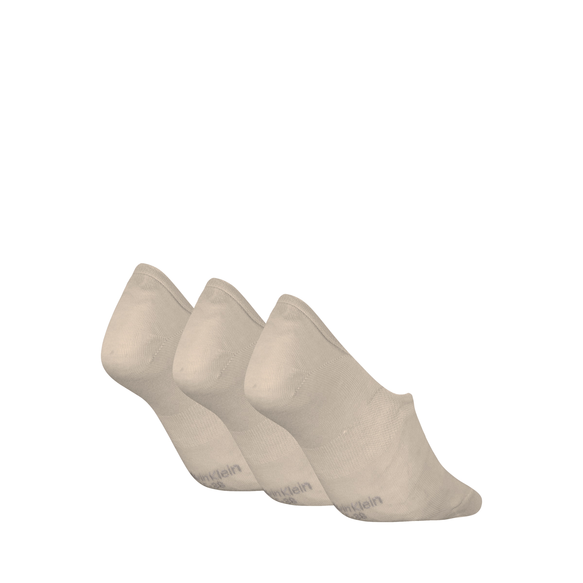 Calvin Klein Füßlinge »CK WOMEN FOOTIE MC« 3 Paar,  Antirutsch Noppen im Fersenbereich, Cotton-Mix, elastisch