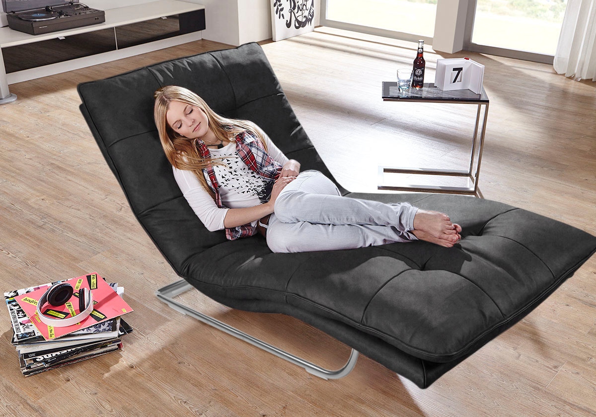 W.SCHILLIG Relaxliege »daily dreams«, in Waffelkissen-Optik, wahlweise mit Motor, Freischwingergestell