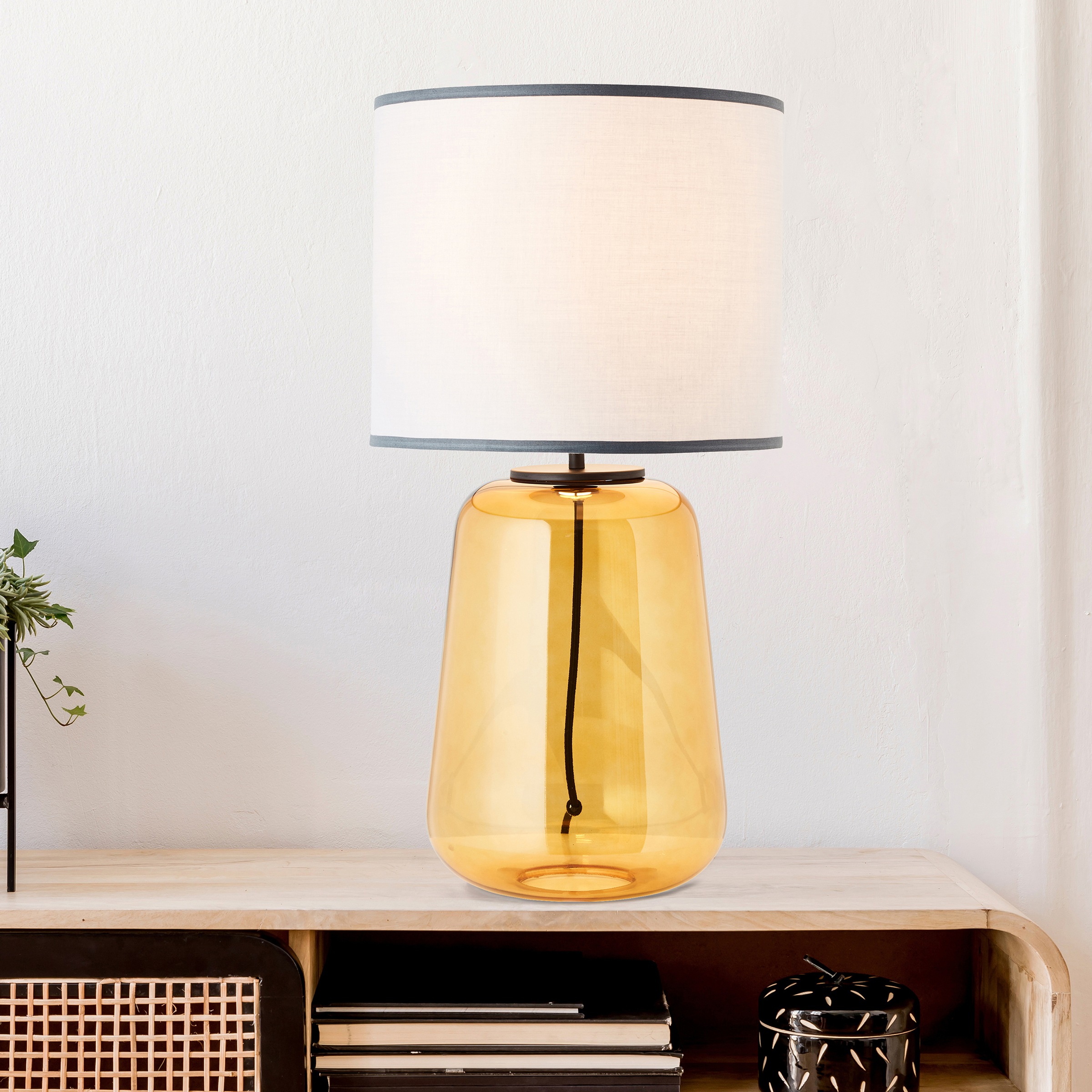 Brilliant Tischleuchte »Hydra«, 1 flammig, Leuchtmittel E27 | ohne Leuchtmittel, Ø 30 cm, E27, Glas/Textil