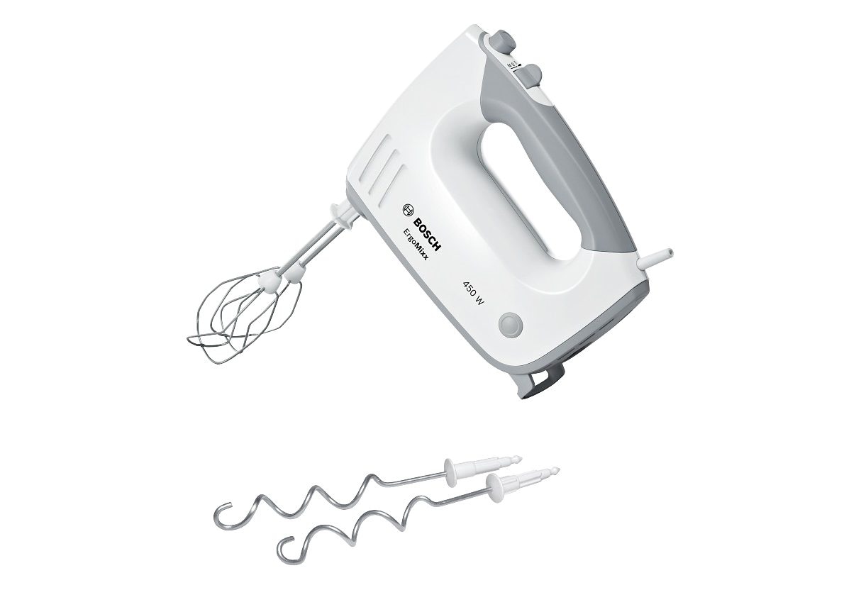 BOSCH Handmixer »ErgoMixx MFQ36400«, 450 W, 5 Stufen plus Turbostufe, 2 Turbobesen, 2 Edelstahl-Knethaken, weiß