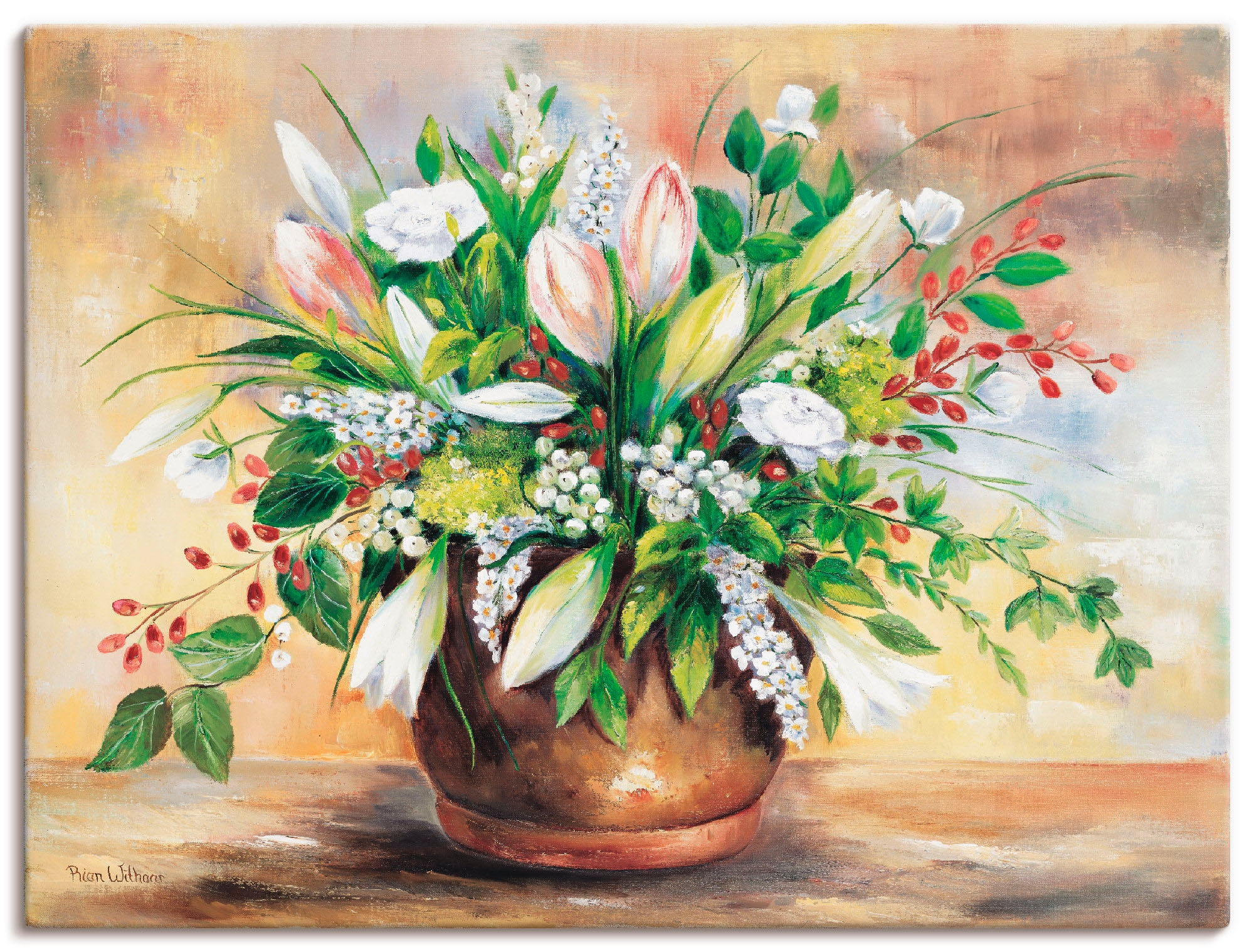 Artland Wandbild »Blütenverschönerung«, Blumen, (1 St.), als Leinwandbild, günstig online kaufen