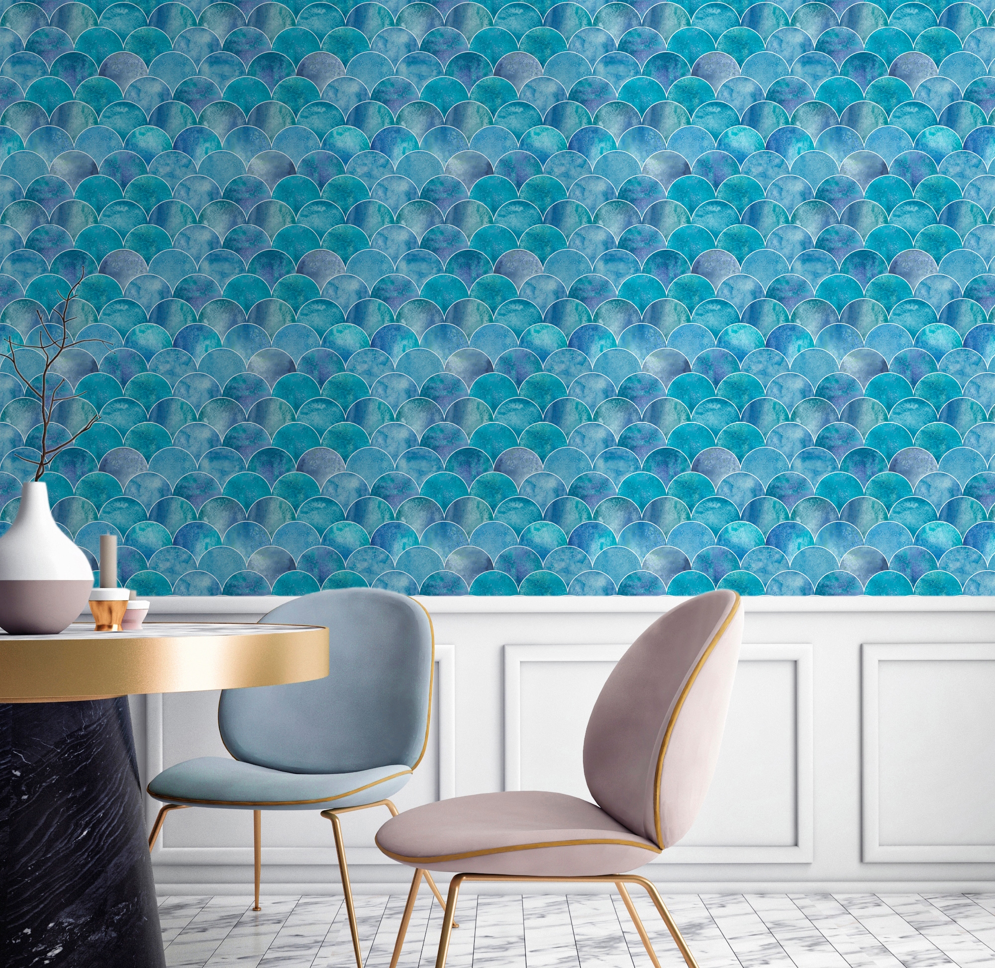 queence Vinyltapete »Charlie«, bedruckt-Barock-Antikoptik-Kunst, 90x250cm, selbstklebend, kinderleichte Anbringung, Sticker
