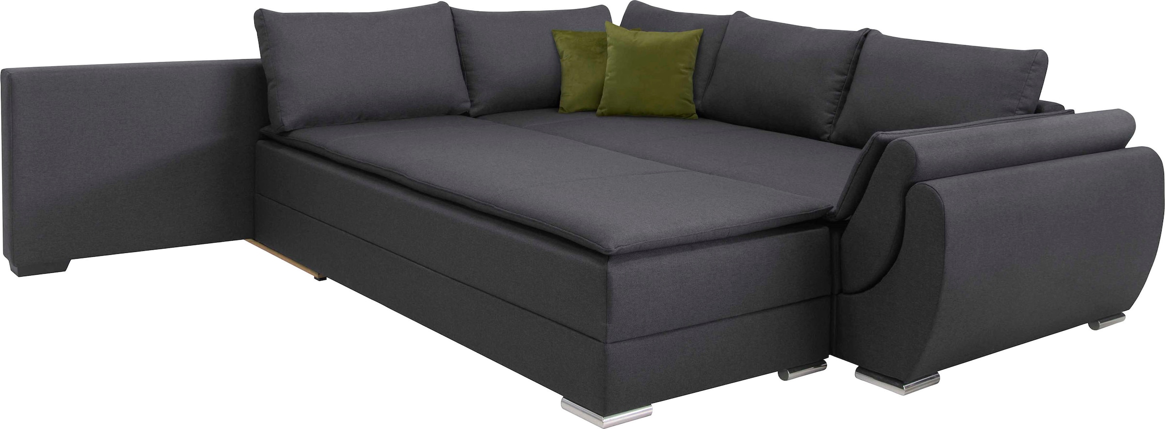 INOSIGN Ecksofa »Göteborg«, mit Boxspring-Bettfunktion und Bettkasten, Dauerschlaffunktion, Topper