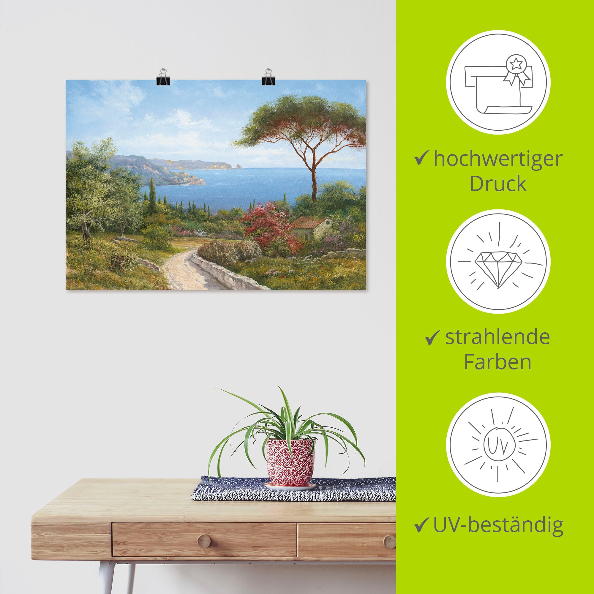 Artland Wandbild »Haus am Meer« Gewässer 1 Stk. tlg. als Leinwandbild, Poster in verschied. Größen