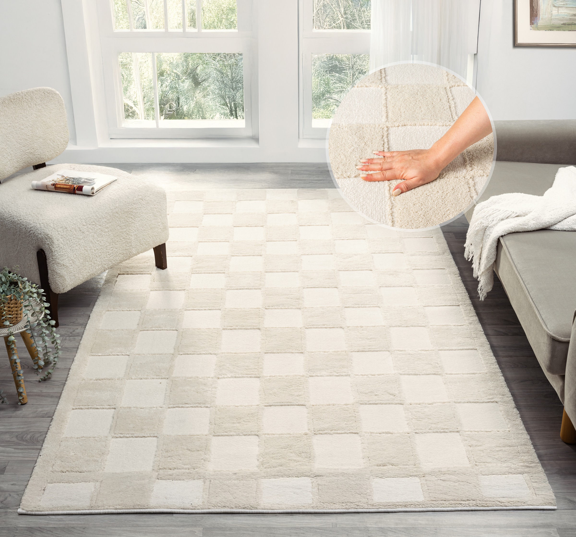 OTTO home Teppich »Belion, Hoch-Tief-Struktur«, rechteckig, 19 mm Höhe, lei günstig online kaufen
