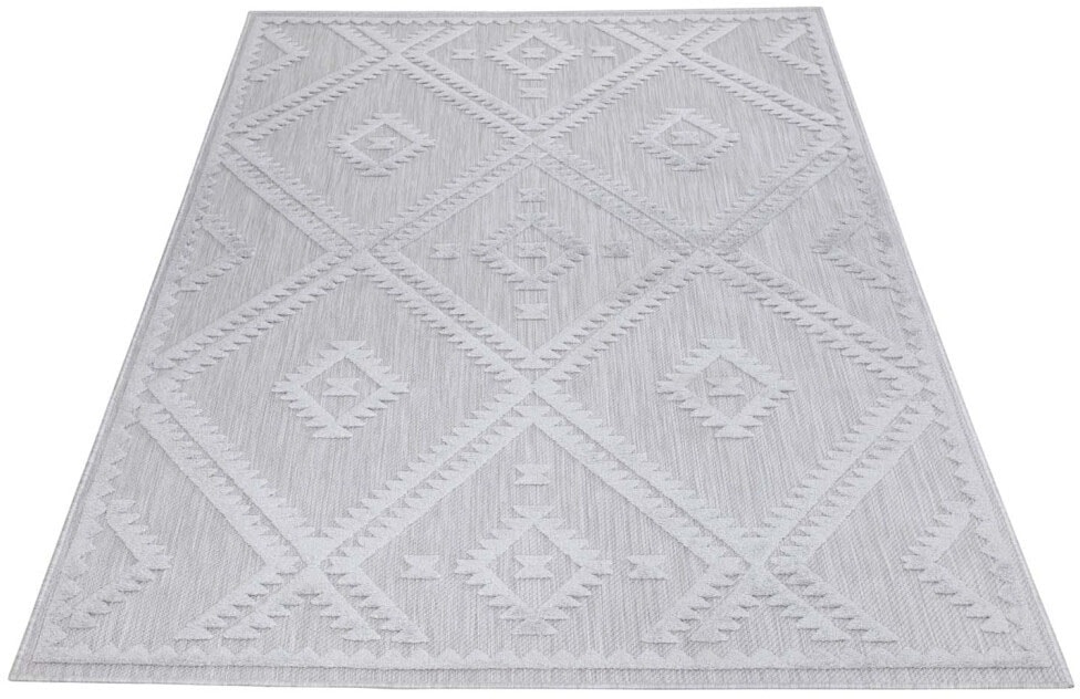 Carpet City Teppich »In-& Outdoorteppich Santorini 454, 3D-Effekt, Raute-Optik«, rechteckig, 5 mm Höhe, Wetterfest & UV-beständig für Terrasse, Balkon, Küche, Flur