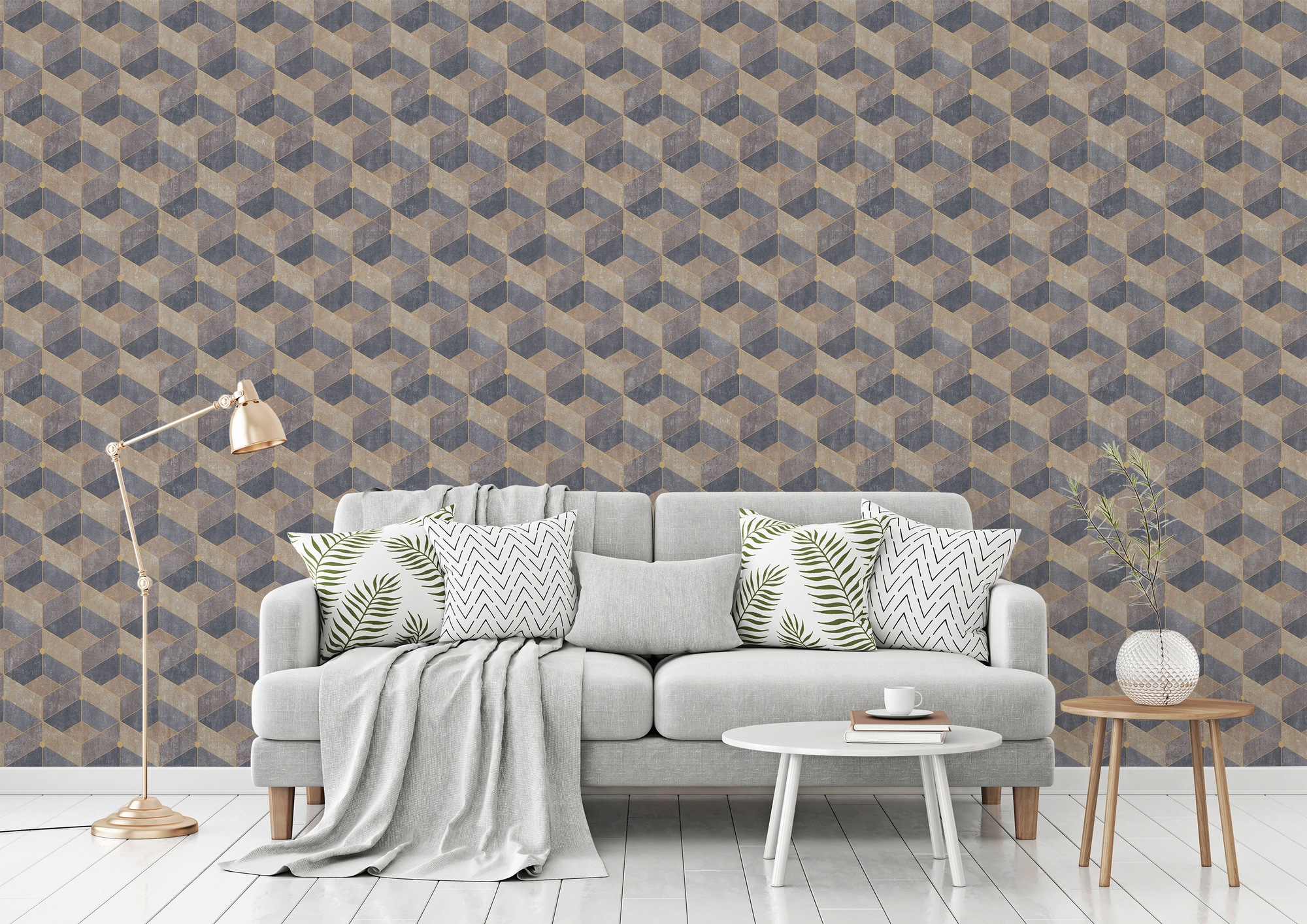 living walls 3D-Tapete »Titanium«, 3D-Optik-geometrisch-grafisch, Geometrisch Tapete 3D Effekt Tapeten Wohnzimmer Schlafzimmer Küche