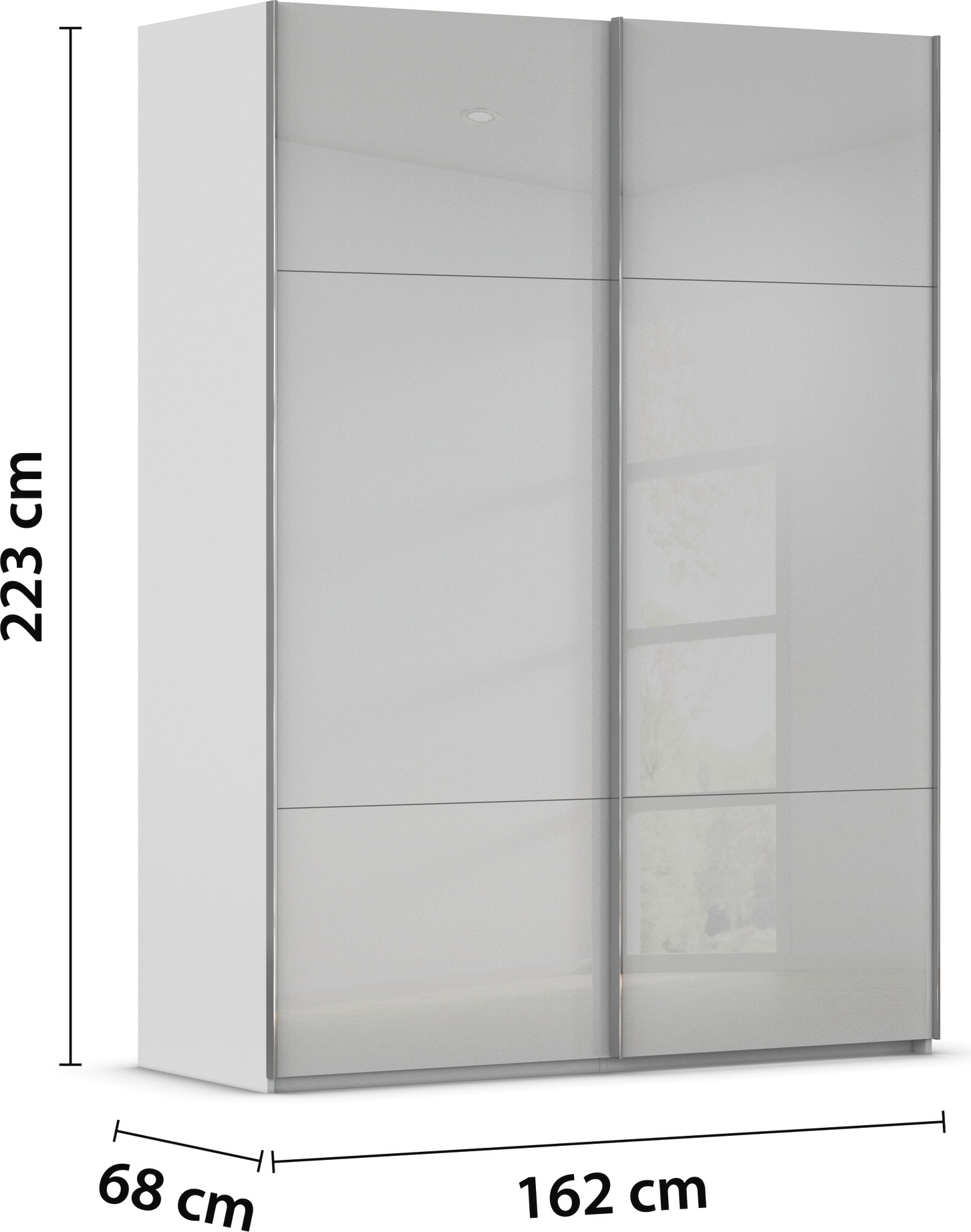 rauch Schwebetürenschrank »Kleiderschrank Schrank Garderobe Schlafzimmerschrank CONTIDO«, (in 3 verschiedenen Ausstattungen BASIC/CLASSIC/PREMIUM), aus hochwertigem Material in 6 Breiten 2 Griff-Farben MADE IN GERMANY