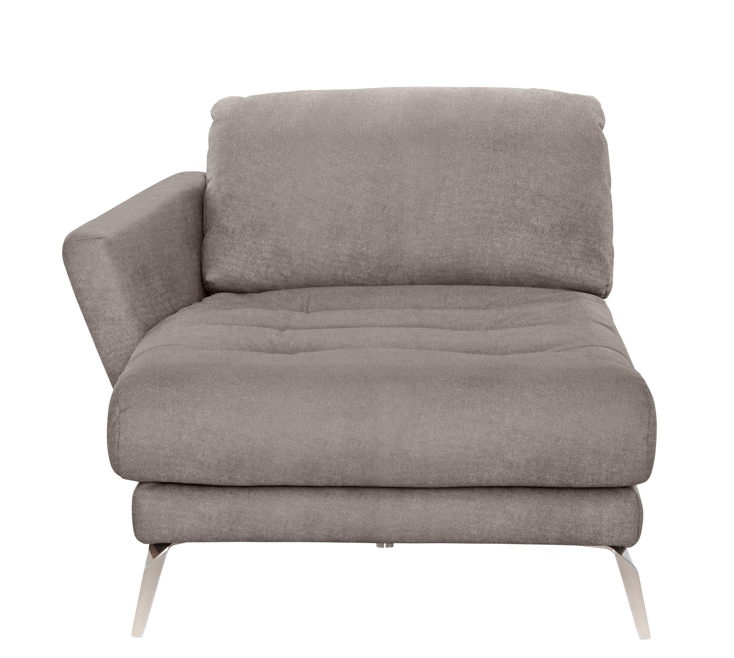 W.SCHILLIG Chaiselongue »softy«, mit dekorativer Heftung im Sitz, Füße Chrom glänzend