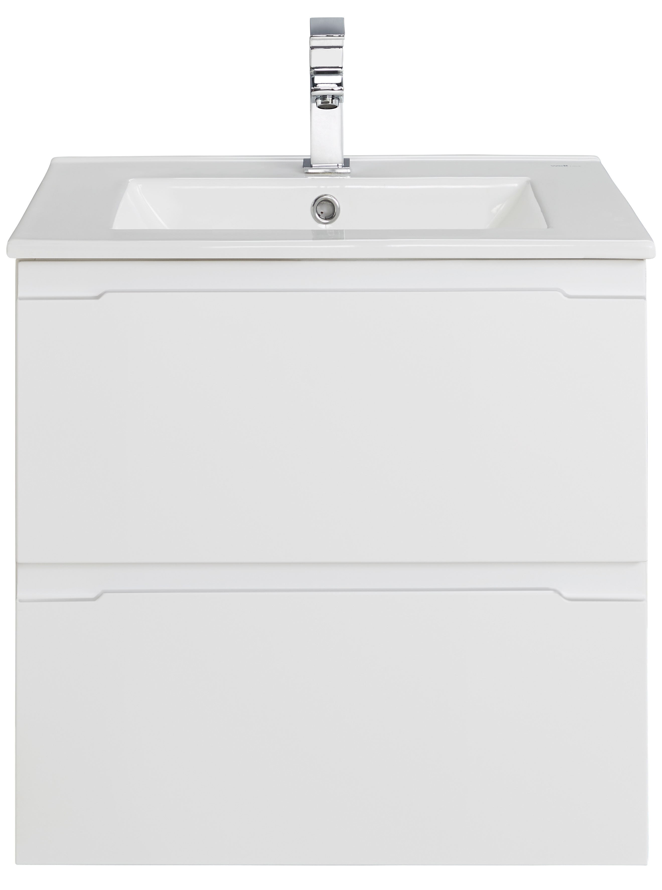 Waschtisch „Star“, Badmöbel inkl. Waschbecken, Breite 60 cm, weiß + weiß