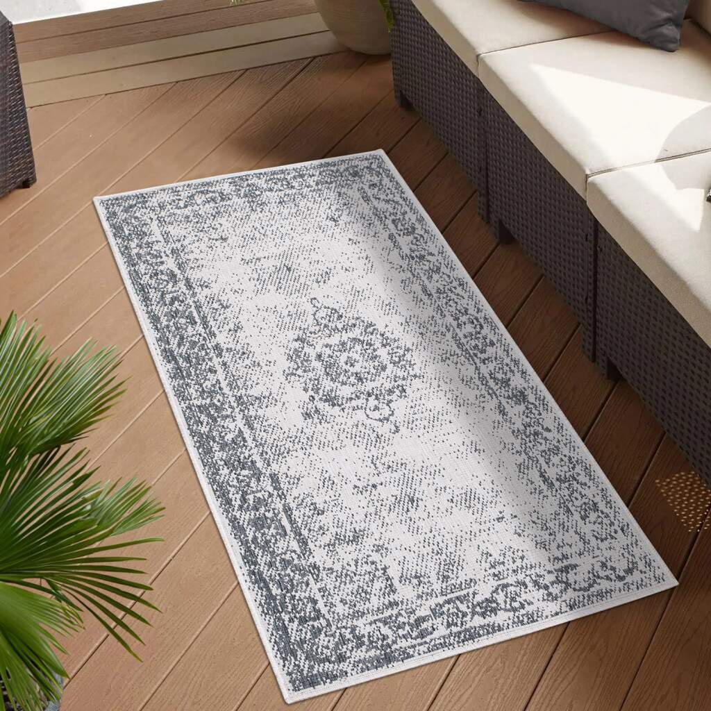 Carpet City Outdoorteppich »DUO RUG 5577«, rechteckig, 5 mm Höhe, Wendetepp günstig online kaufen