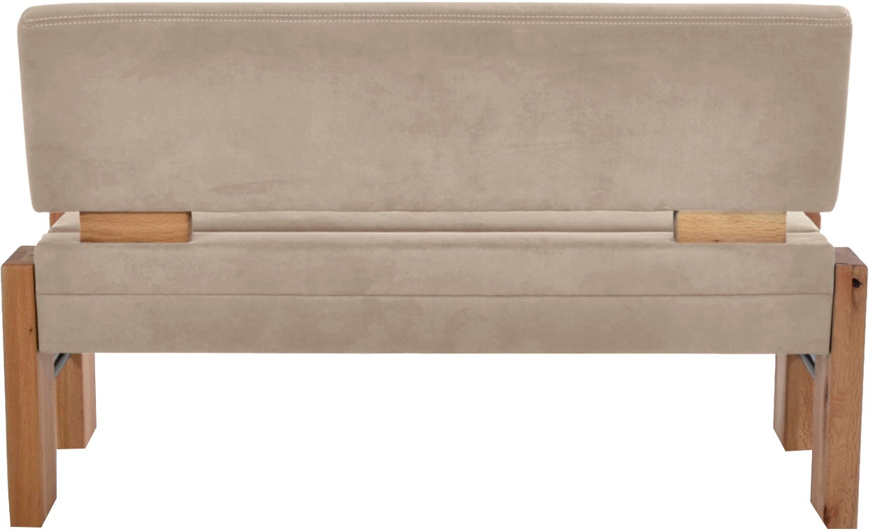 K+W Komfort & Wohnen Polsterbank, gepolsterte Stauraumbank, Massivholz, in 2 Breiten 161cm oder 181cm