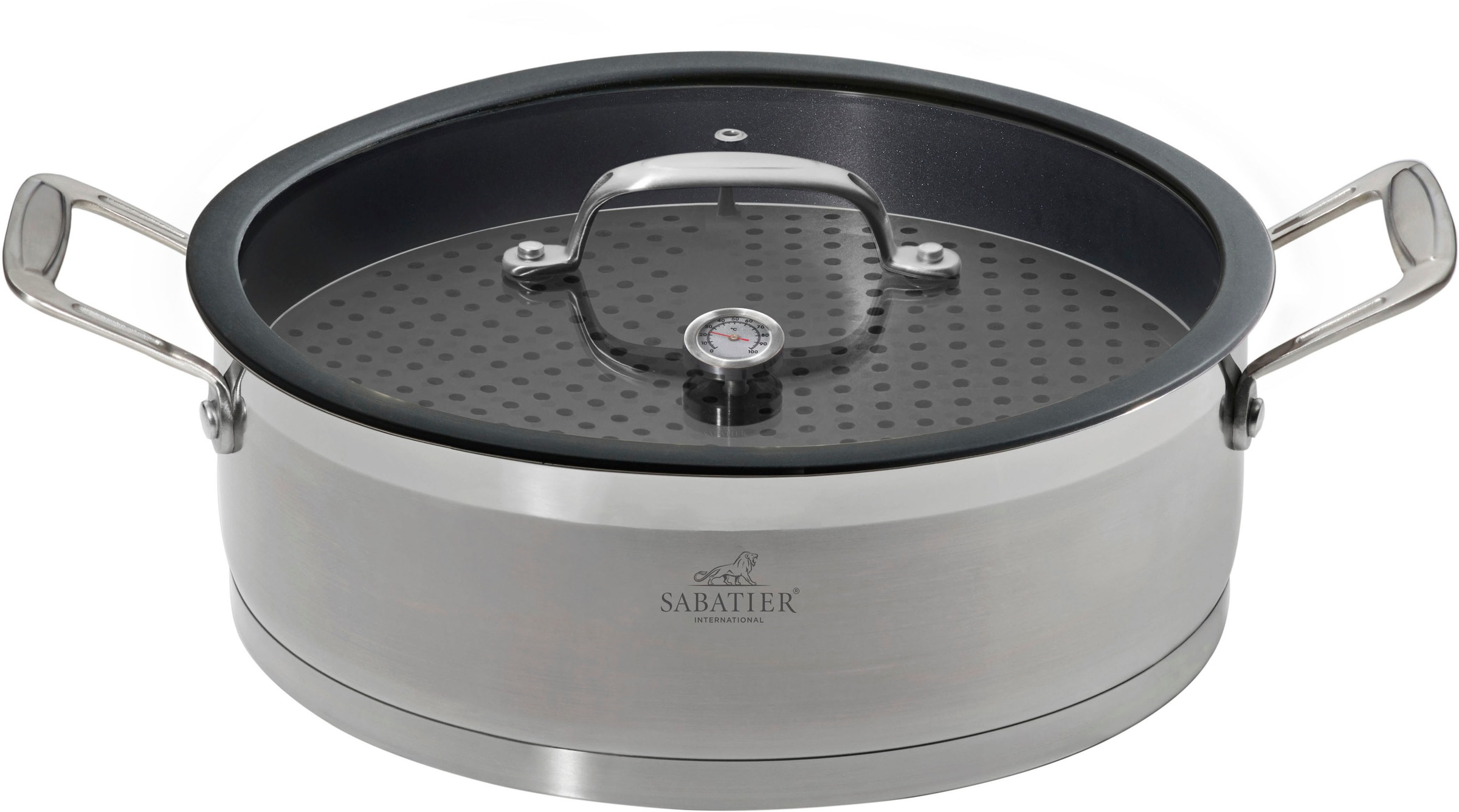 SABATIER International Servierpfanne Edelstahl 18/10 1xDampfgarer, 1xGarros günstig online kaufen