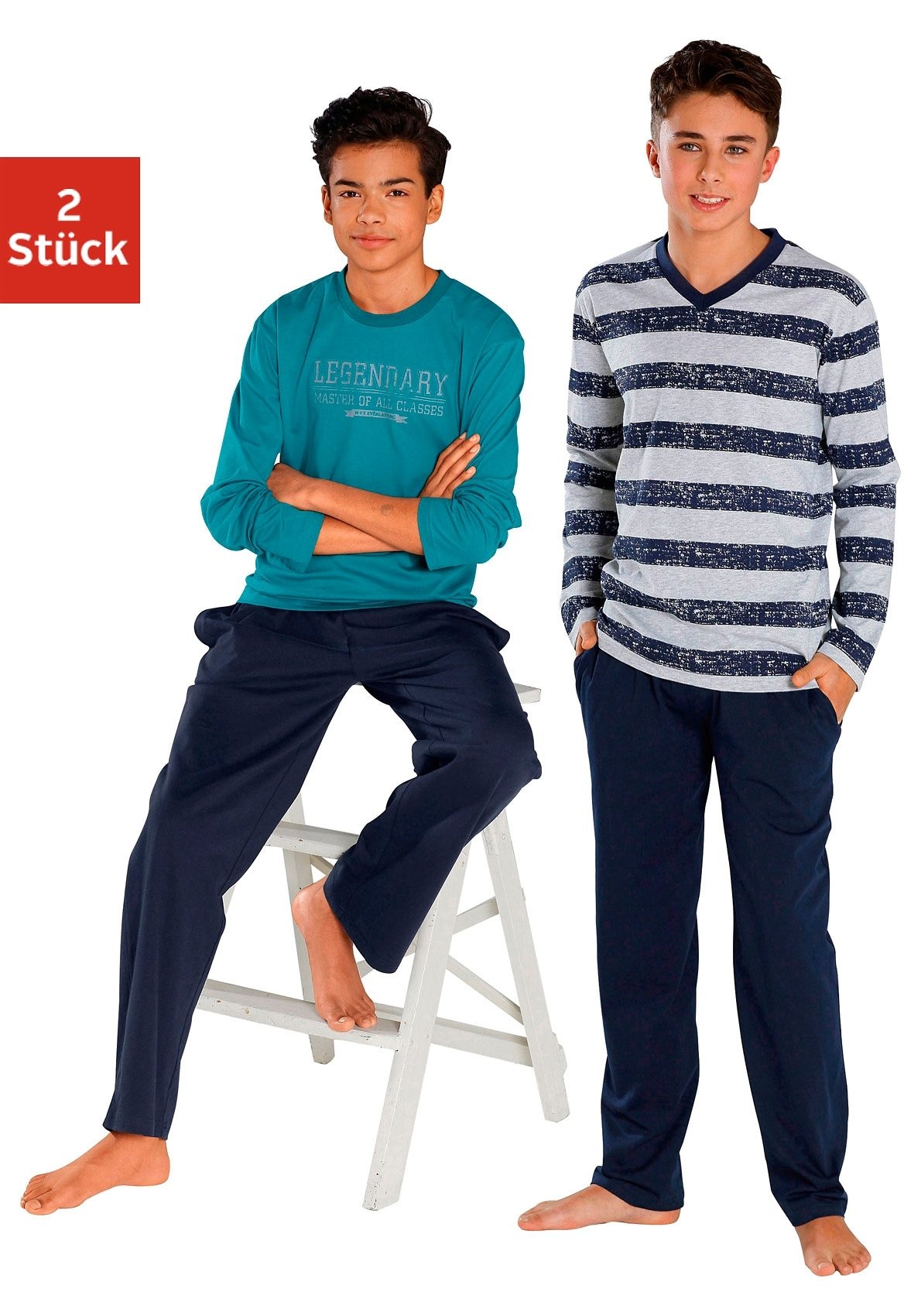 Form tlg., Stück), Pyjama, (4 langer in le bestellen jogger® 2 online