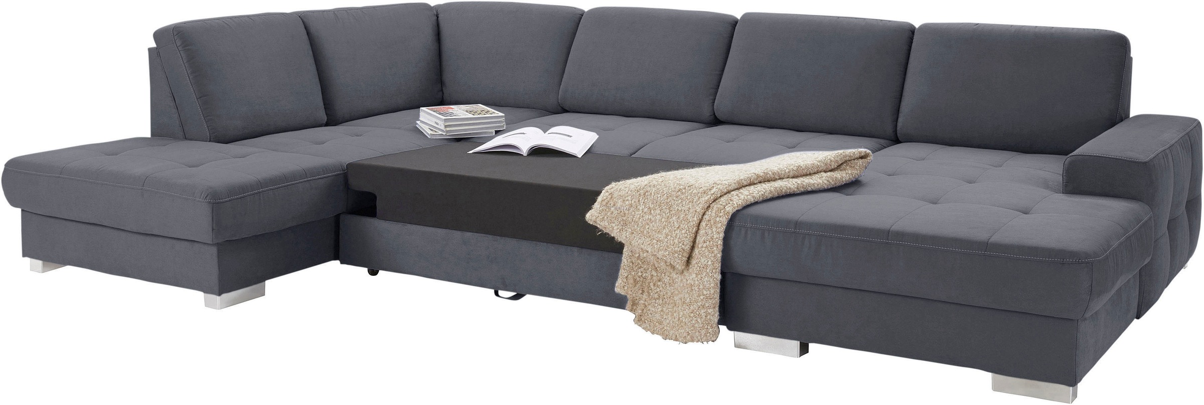 sit&more Wohnlandschaft »Santorini U-Form«, mit Federkern und Sitztiefenverstellung, wahlweise mit Bettfunktion