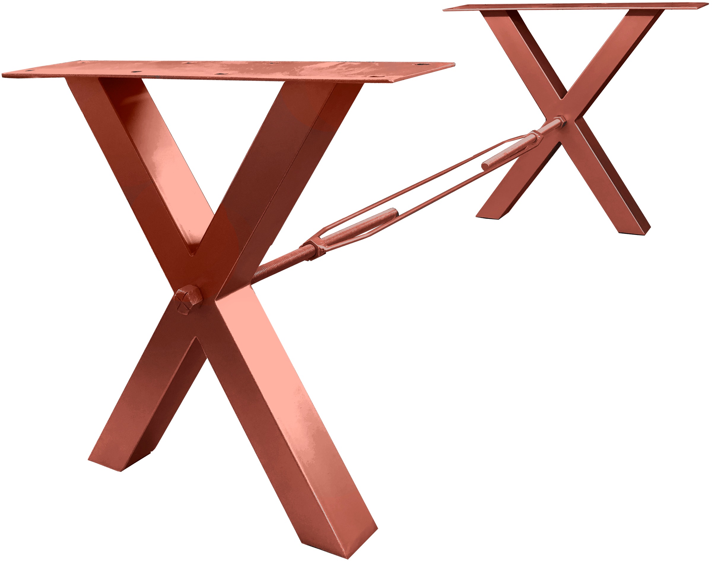 Tischbein SIT, braun (antikbraun), B:80cm H:73cm T:15cm, Tischbeine, Tischbein, im Industrial-Stil