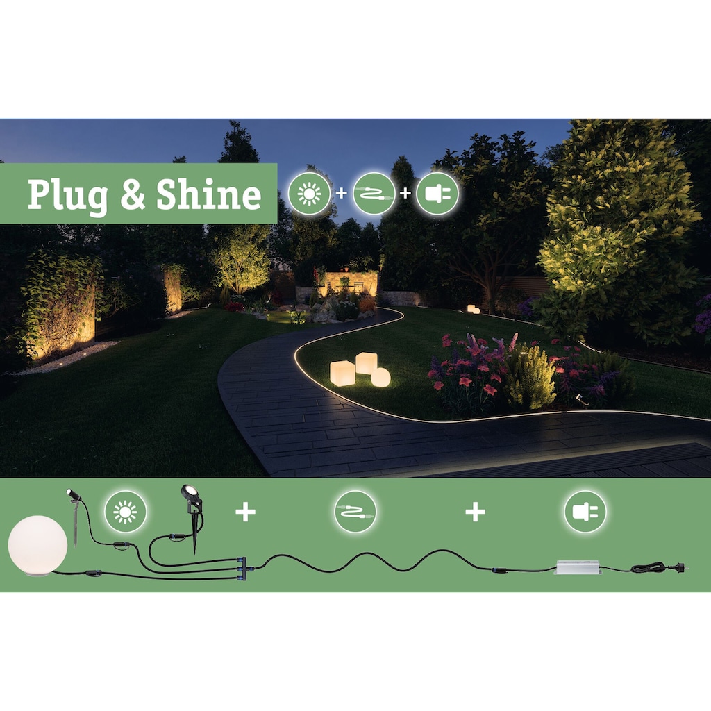 Paulmann LED Einbauleuchte »Plug & Shine«, 5 flammig-flammig, LED-Modul, IP67 3000K Edelstahl, 5er Set