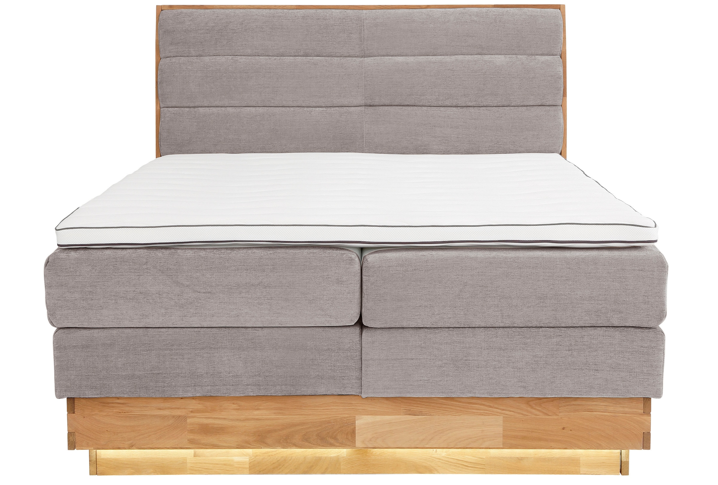OTTO products Boxspringbett, LED-Beleuchtung, mit zertifizierten, recycelten Bezugsstoffen