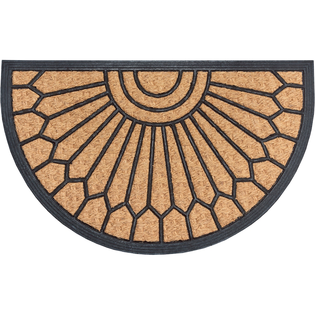 HANSE Home Fußmatte »Mix Mats Gummi-Kokos Halbrund Geometric Ornament«, halbrund