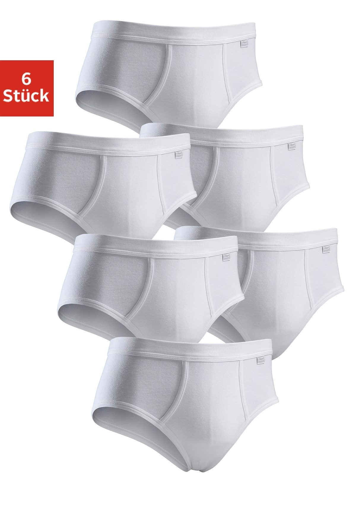 Slip Packung, 6 Stk. tlg mit Eingriff, spürbar weich und glatt - Feinripp, Gr. 8, weiß (Feinripp)