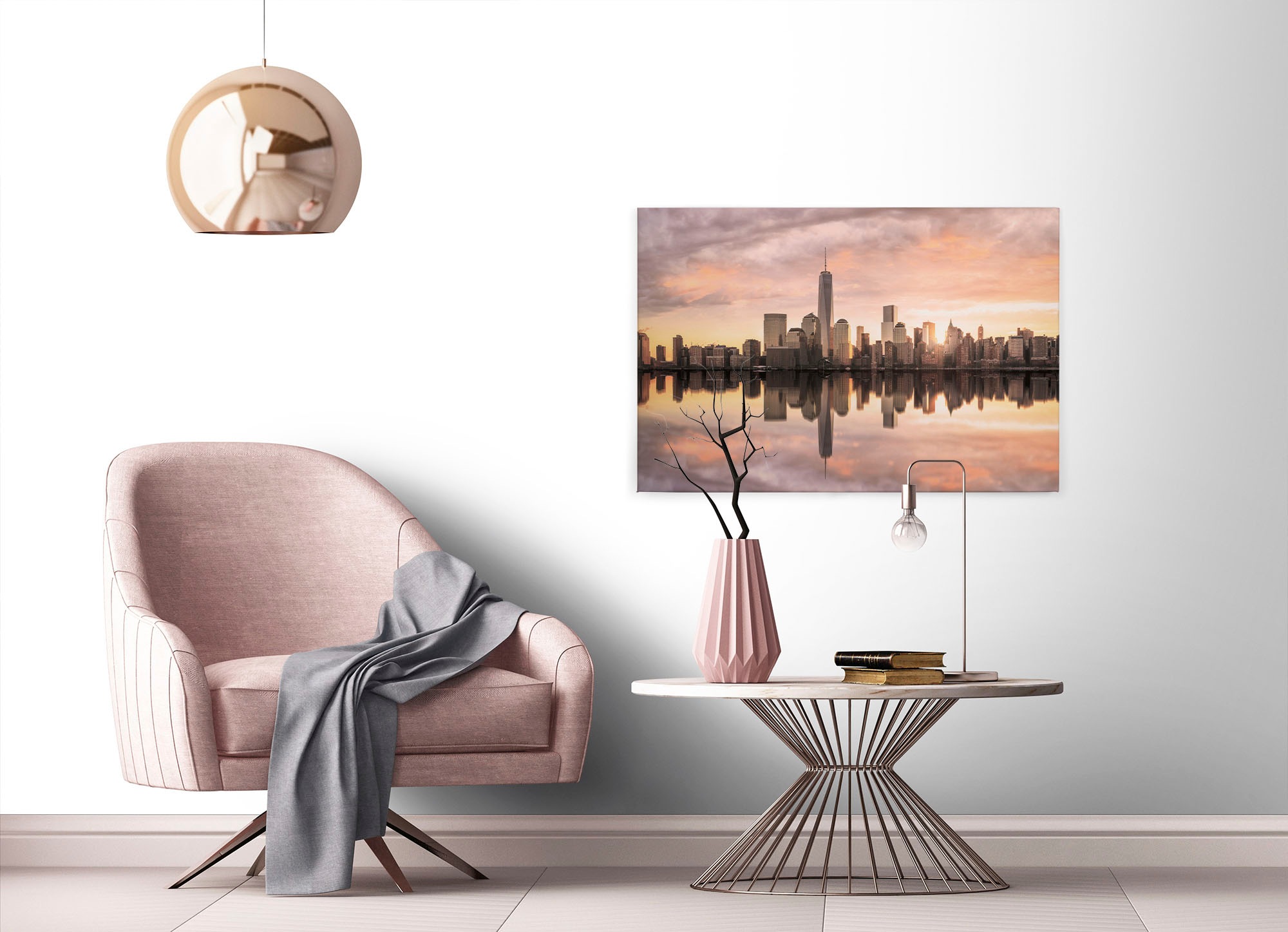 A.S. Création Leinwandbild »Skyline NY«, Kunst-New York-Kinder, (1 St.), Skyline Bild Keilrahmen Großstadt Leinwand-Bild Wohnzimmer modern Wand
