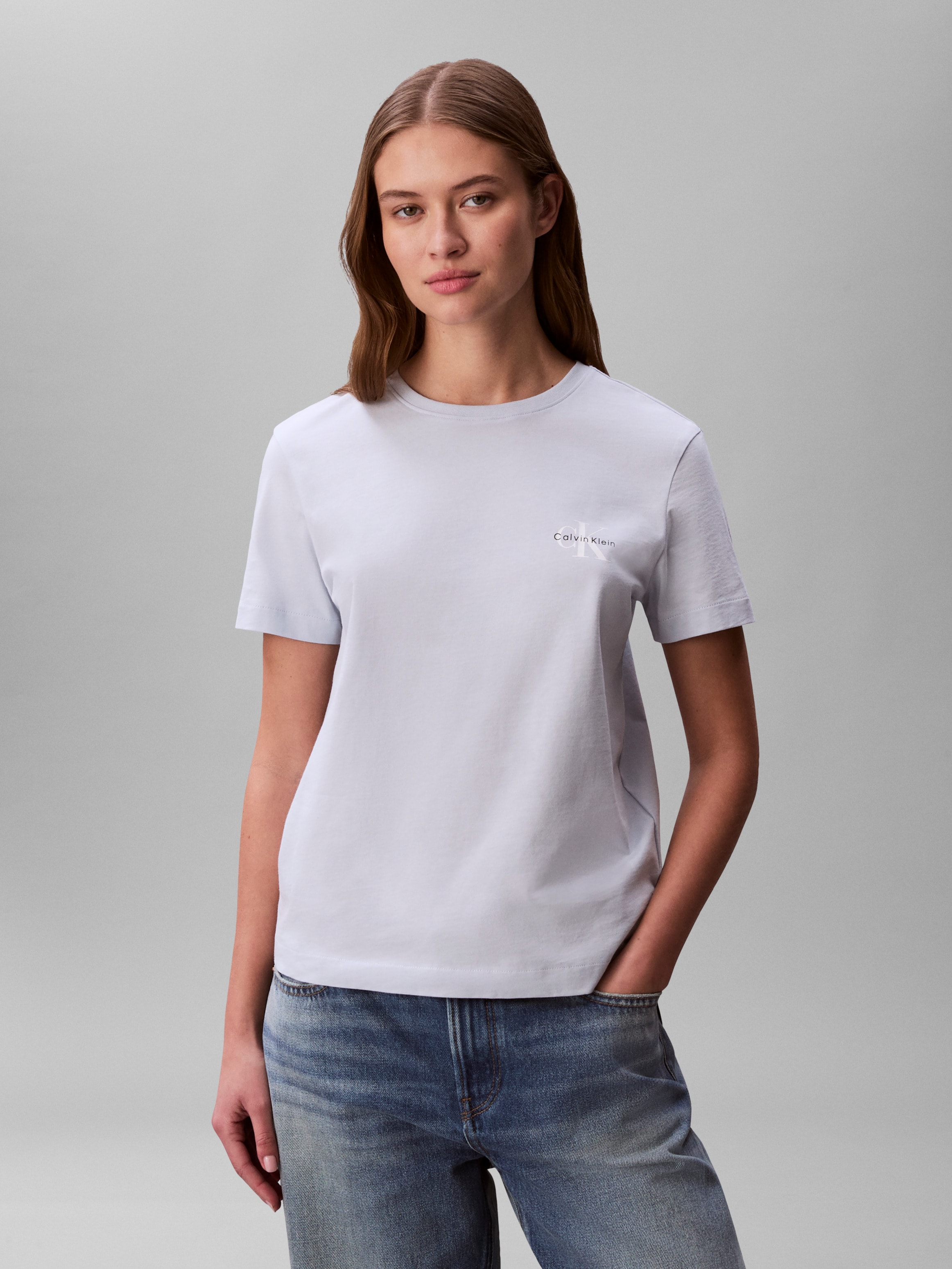Calvin Klein Jeans T-Shirt »MONOLOGO CN 2 PACK TEE« Packung, 2er-Pack, 2 tlg. , Logoschriftzug