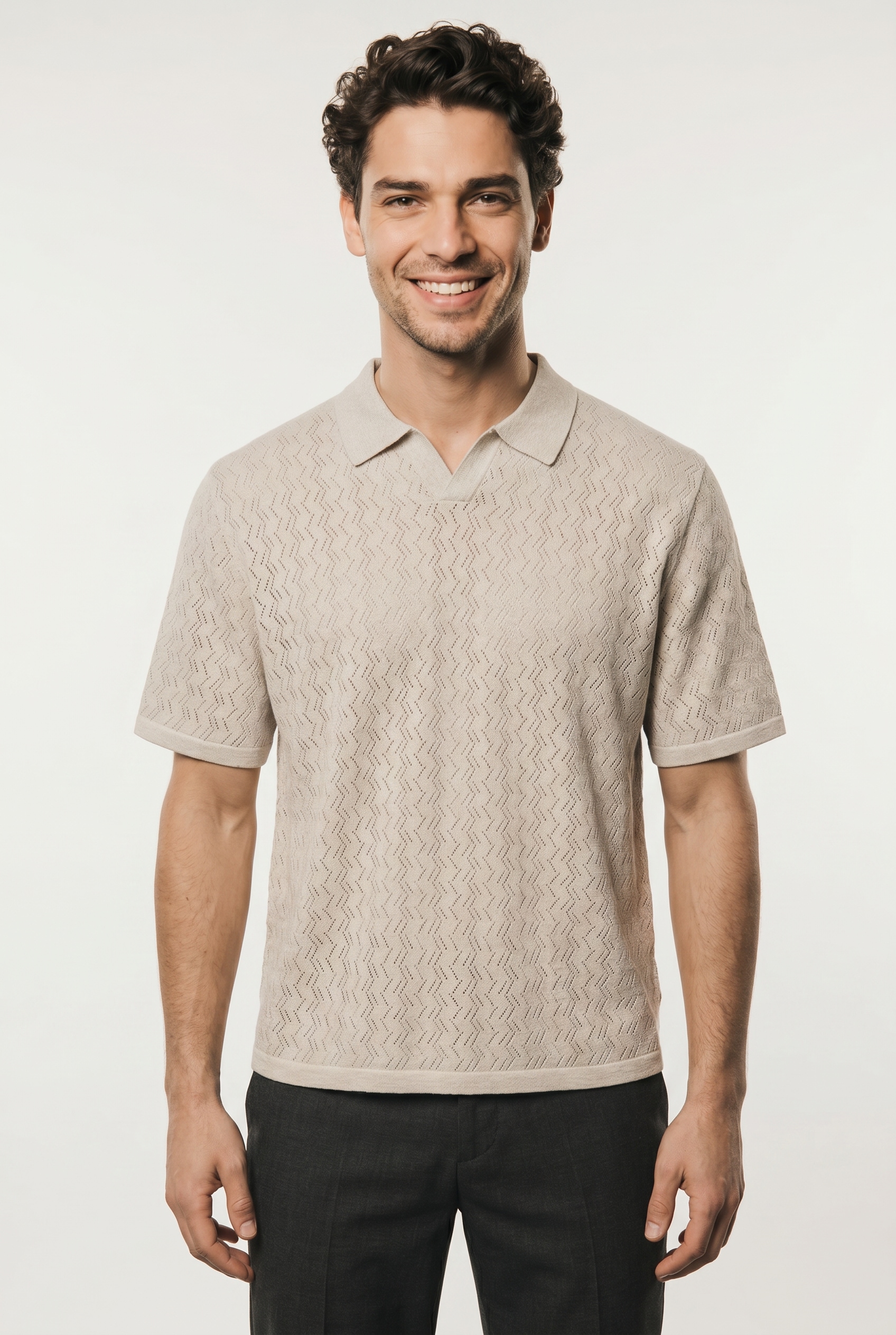 Jack & Jones Polokragenpullover »JORTYLER KNIT SS SPLIT NECK POLO SN« Baumwollmischung, regular fit