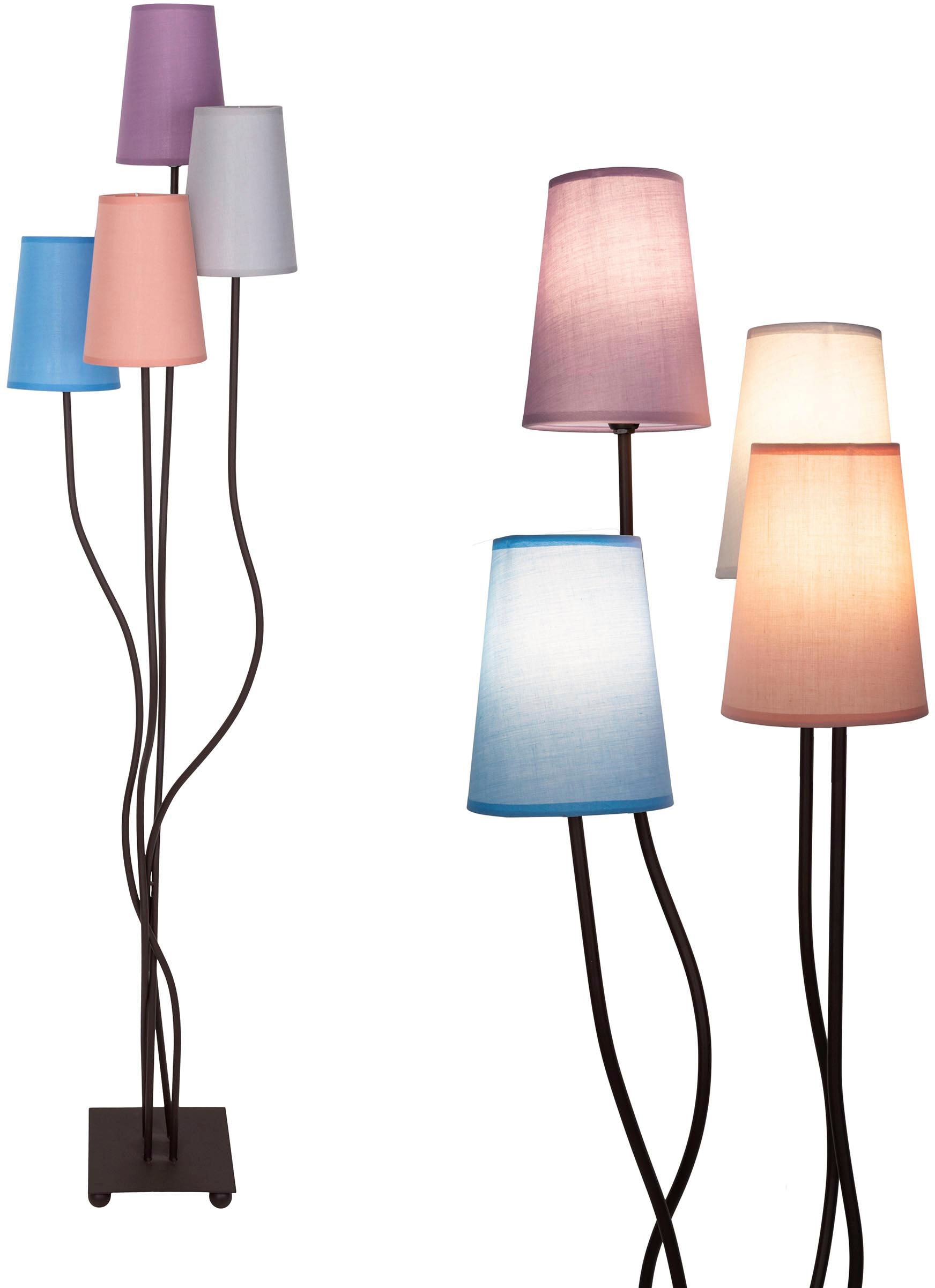 näve Stehlampe »BOHO«, 4 flammig, Leuchtmittel E14   ohne Leuchtmittel, Ink günstig online kaufen