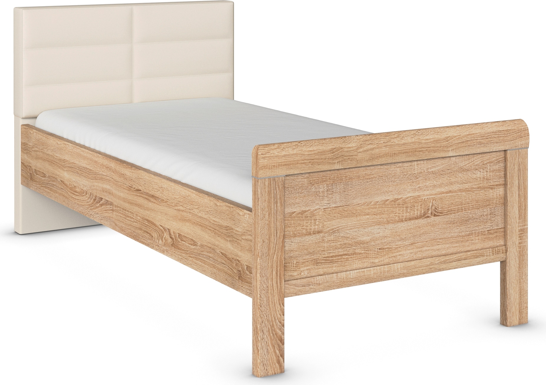 rauch Bett »Bett Einzelbett Stollenbett EVELYN«, in Komforthöhe mit Polsterkopfteil in elegantem Stil MADE IN GERMANY