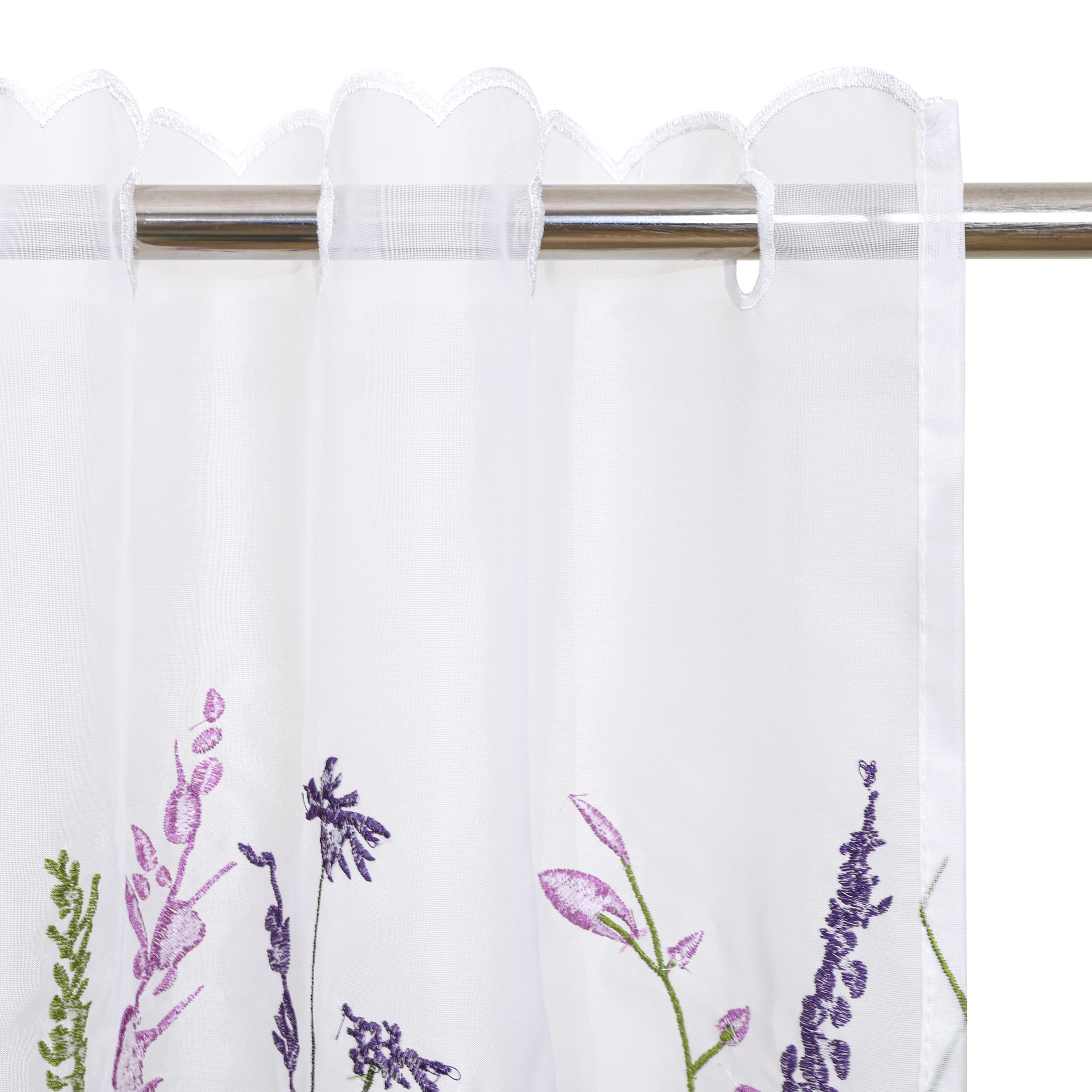 OTTO home Scheibengardine »Bille« Durchzuglöcher 1 Stk. tlg. transparent, mit einseitiger Stickerei, waschbar, Blumen