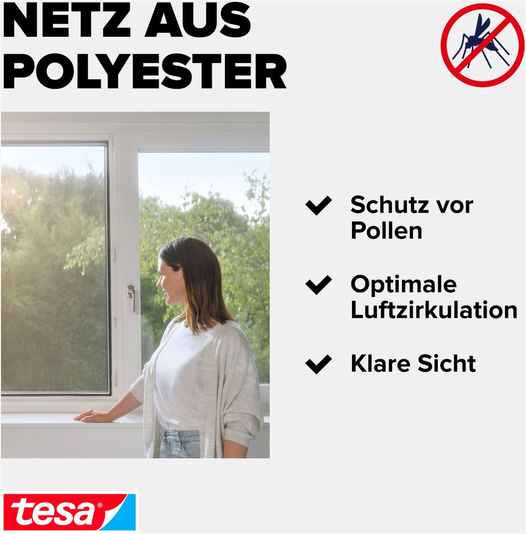 tesa Fliegengitter-Gewebe »Pollenschutzgitter 2-in-1 Pollenschutz und Fliegengitter« Packung, Fliegennetz, Klettband, 1 Stk. tlg. ohne Bohren - 120x240 cm