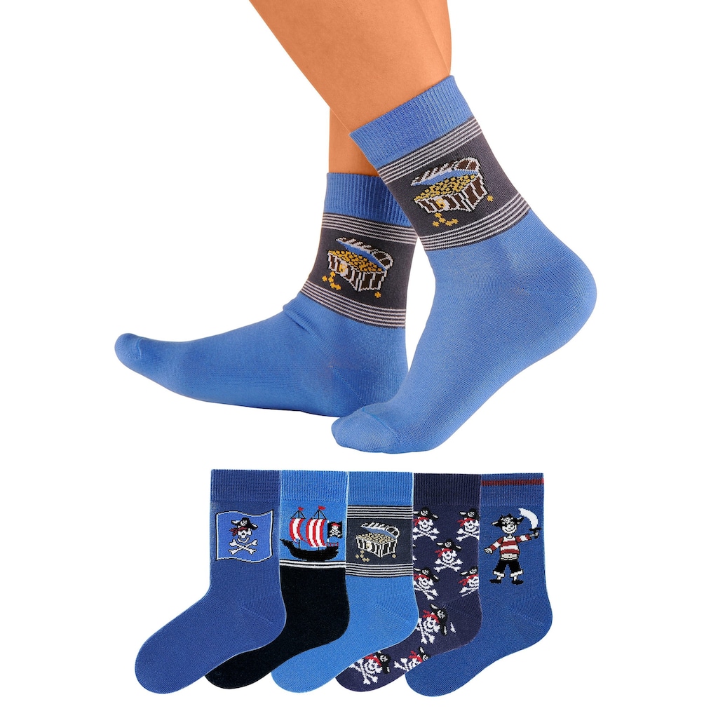 H.I.S Socken, (5 Paar), mit Piratenmotiven