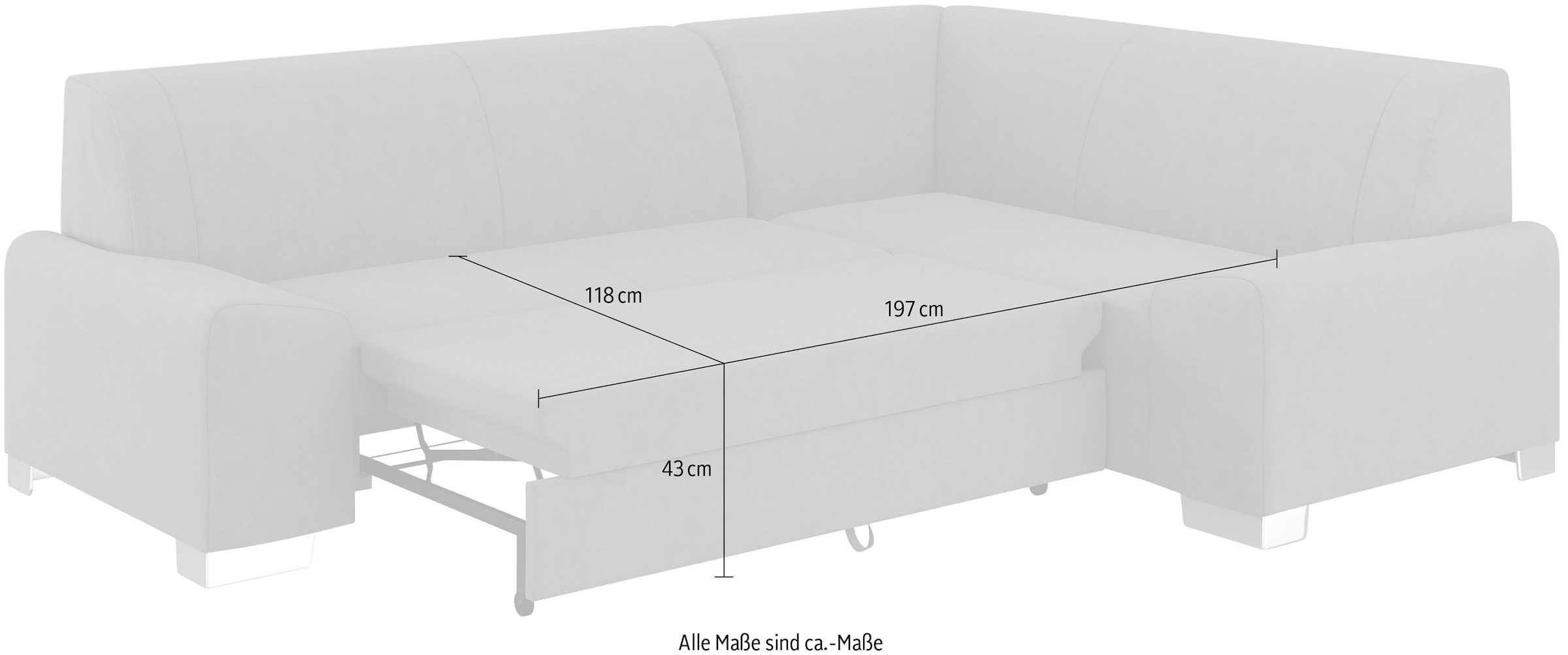 DOMO collection Ecksofa »Anzio in kubischer Formensprache, flache Armlehnen, L-Form«, Wahlweise mit Bettfunktion und Federkern für hohen Sitzkomfort