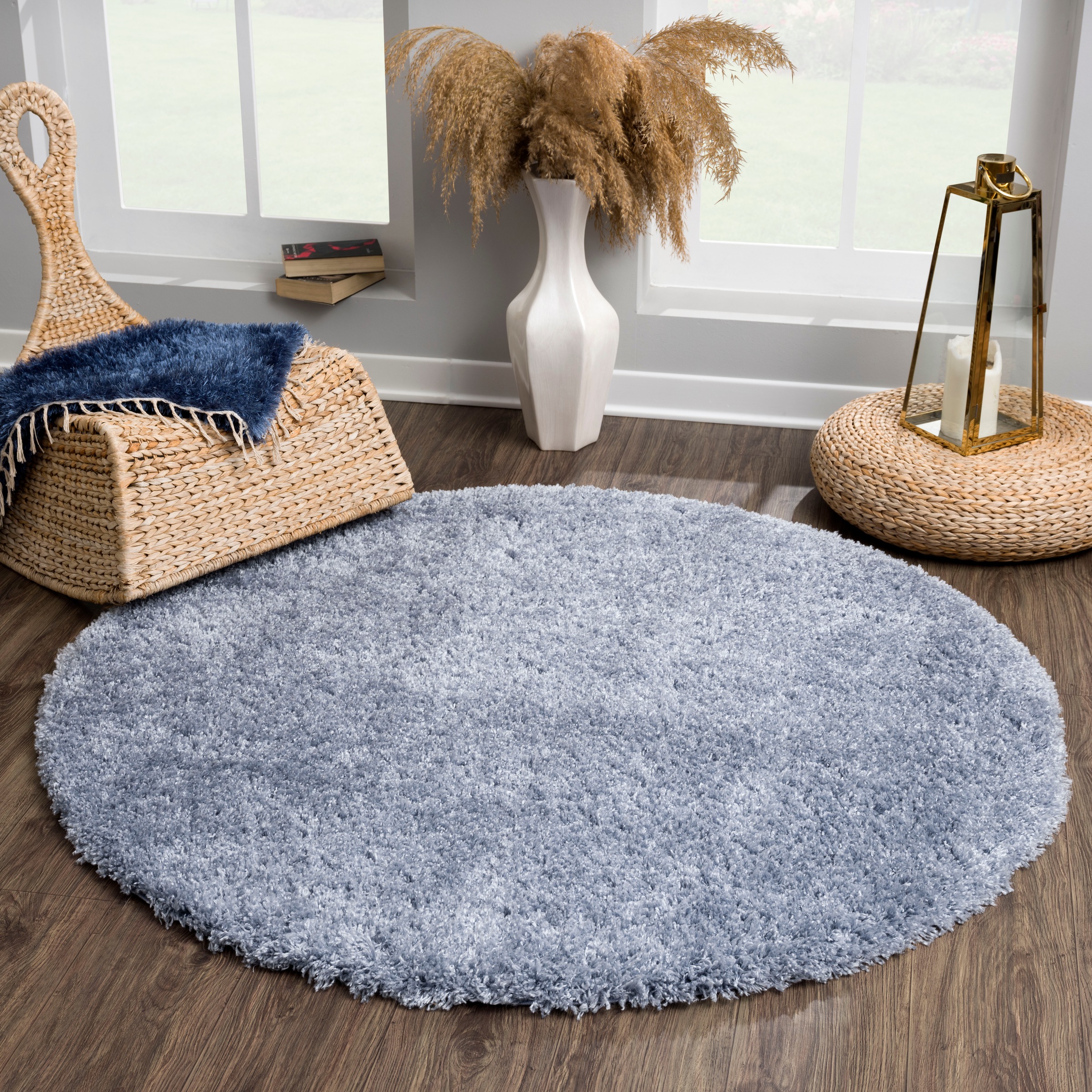 Sanat Hochflor-Teppich »Porto«, rund, 45 mm Höhe, Wohnzimmer, Langflor, Sha günstig online kaufen