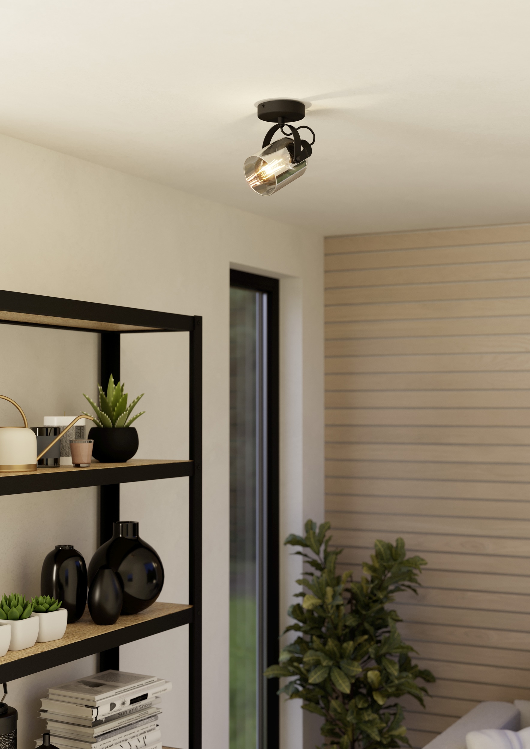 EGLO Deckenspot »BERREGAS Spotlampe - Stahl - E27 - 1X28W - IP20« E27 1 Stk. Wandleuchte, Wandspot, schwenkbar, Strahler, Ø11 cm