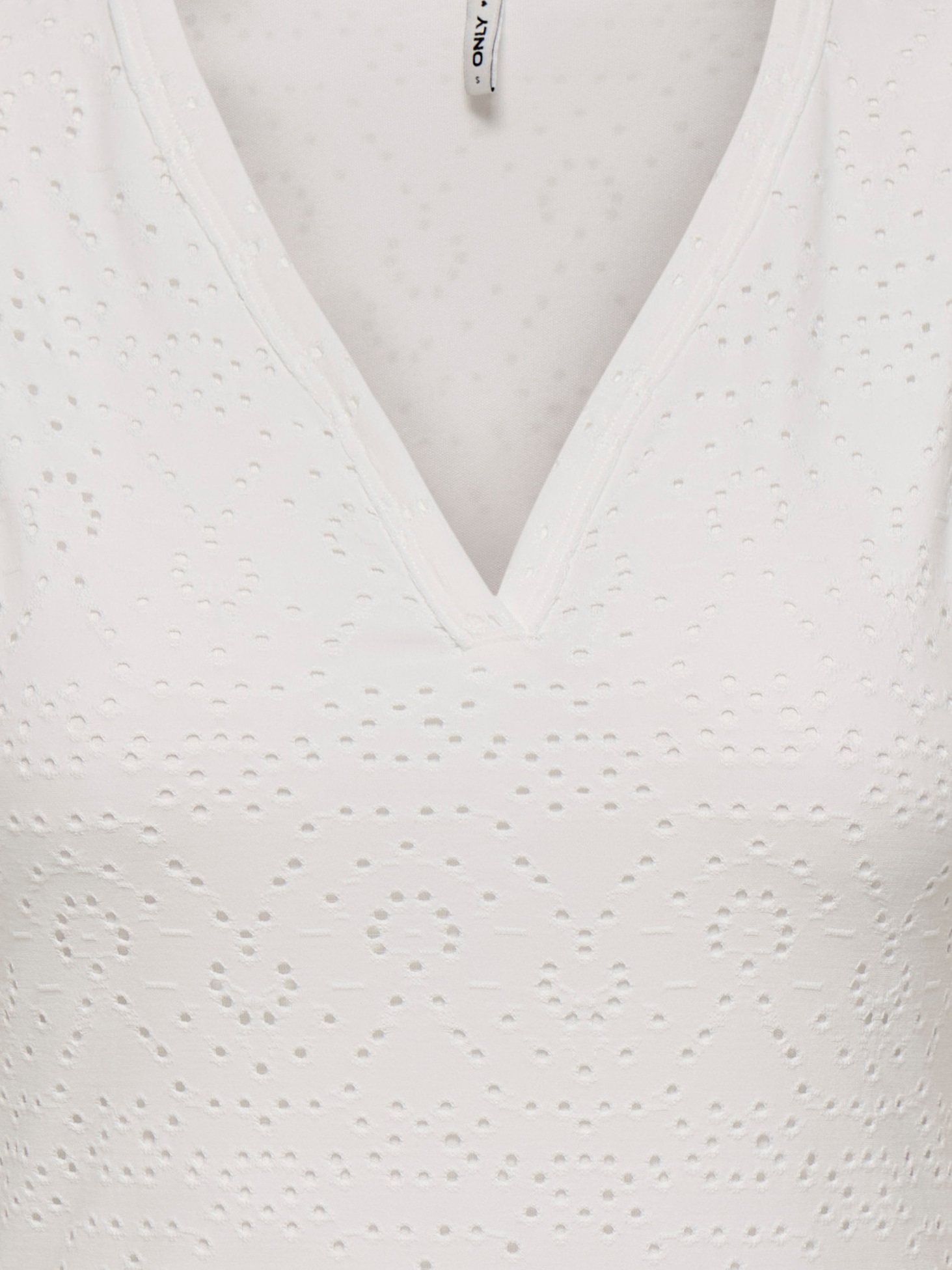 ONLY Spitzenkleid »ONLSMILLA S/L V-NECK DRESS JRS« Materialmix, regular fit, V-Ausschnitt