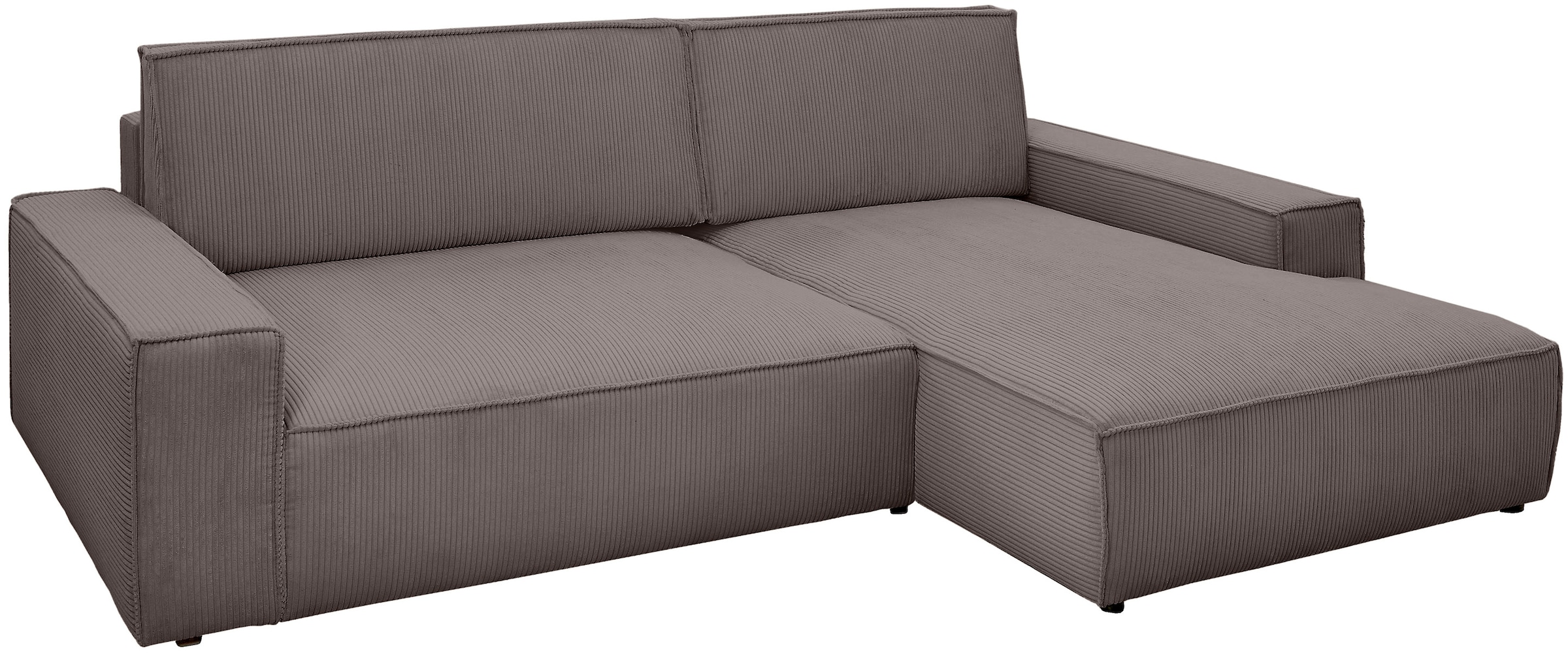Home affaire Ecksofa »NEU: SHERWOOD XXL 284, Big-Sofa L-Form, tiefe Sitzfläche 95 cm, Cord«, Recamiere rechts/links, als Schlafsofa stellbar, Cord u. Leinenoptik