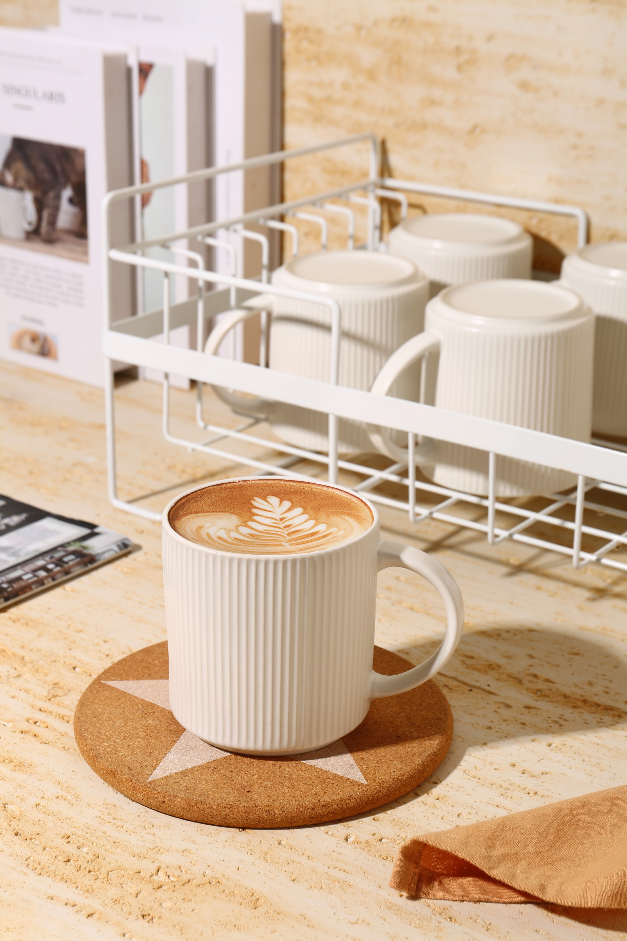 my home Becher »Kaffeebecher Loik, 6er Set«, (Set, 6 tlg.), spülmaschinenfest und mikrowellengeeignet, 460 ml