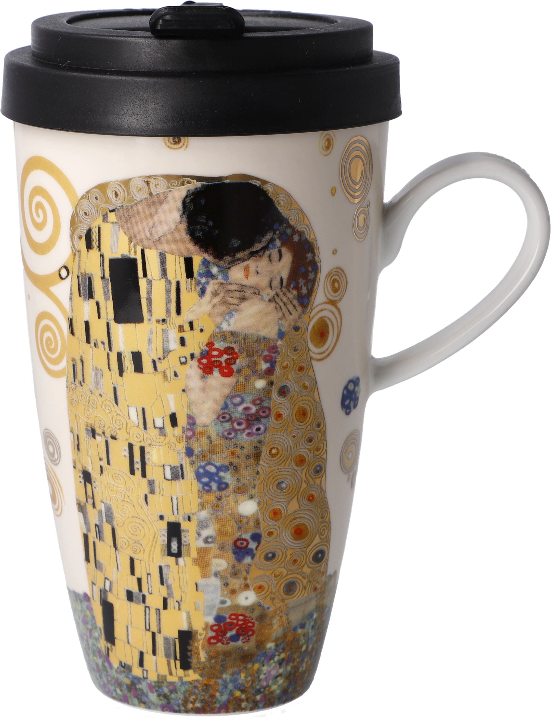 Coffee-to-go-Becher »Gustav Klimt - "Der Kuss"«, aus Porzellan mit abnehmbarem Deckel,...