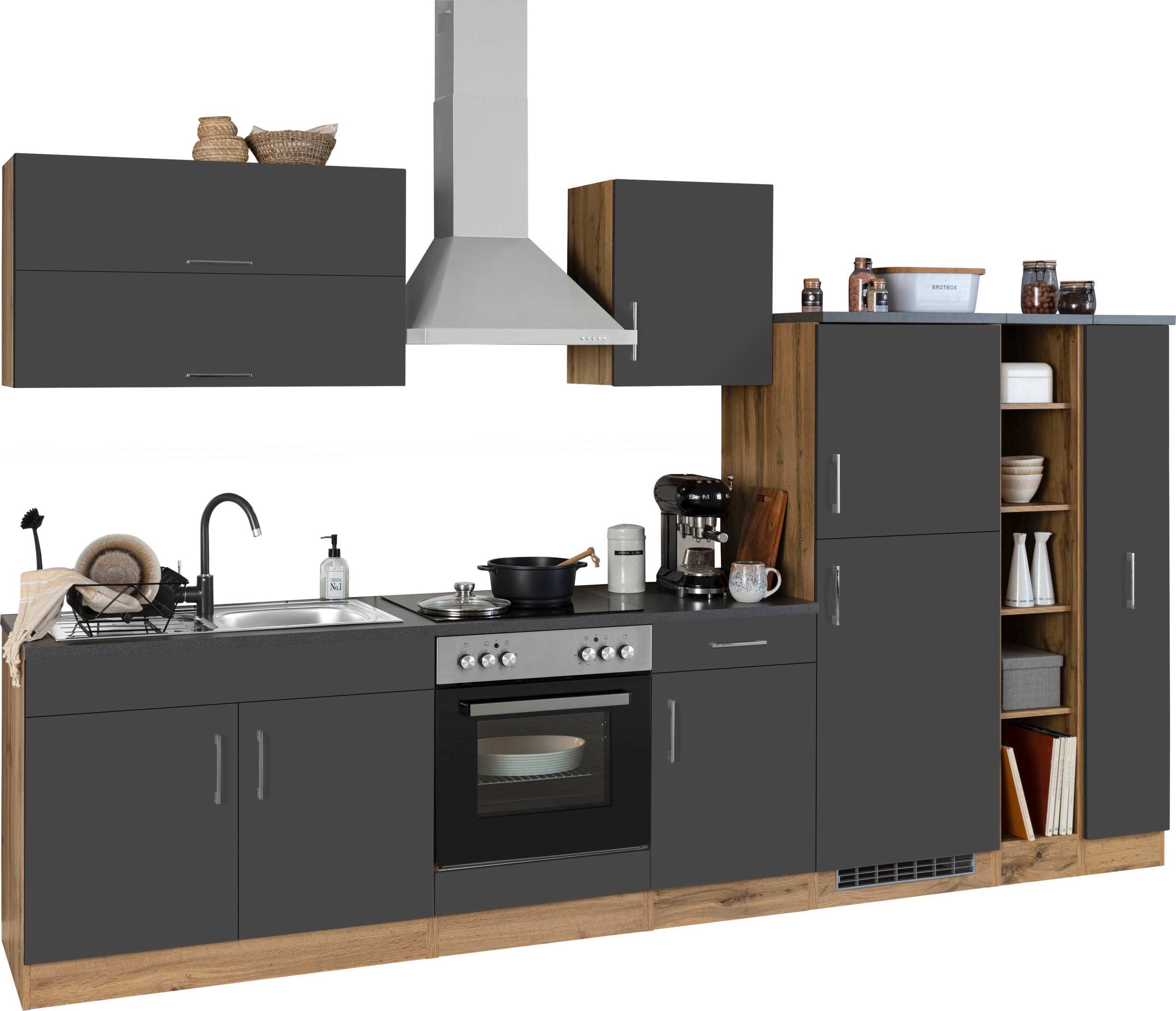 KOCHSTATION Küchenzeile »KS-Colmar«, mit E-Geräten, Breite 330 cm