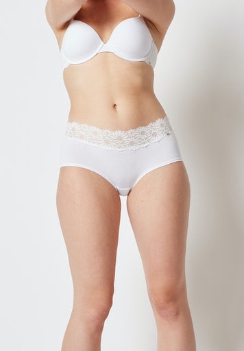 Skiny Hipster »Cotton Lace Essentials«, (2er Pack), Schöne Spitze um den Bund verlaufend