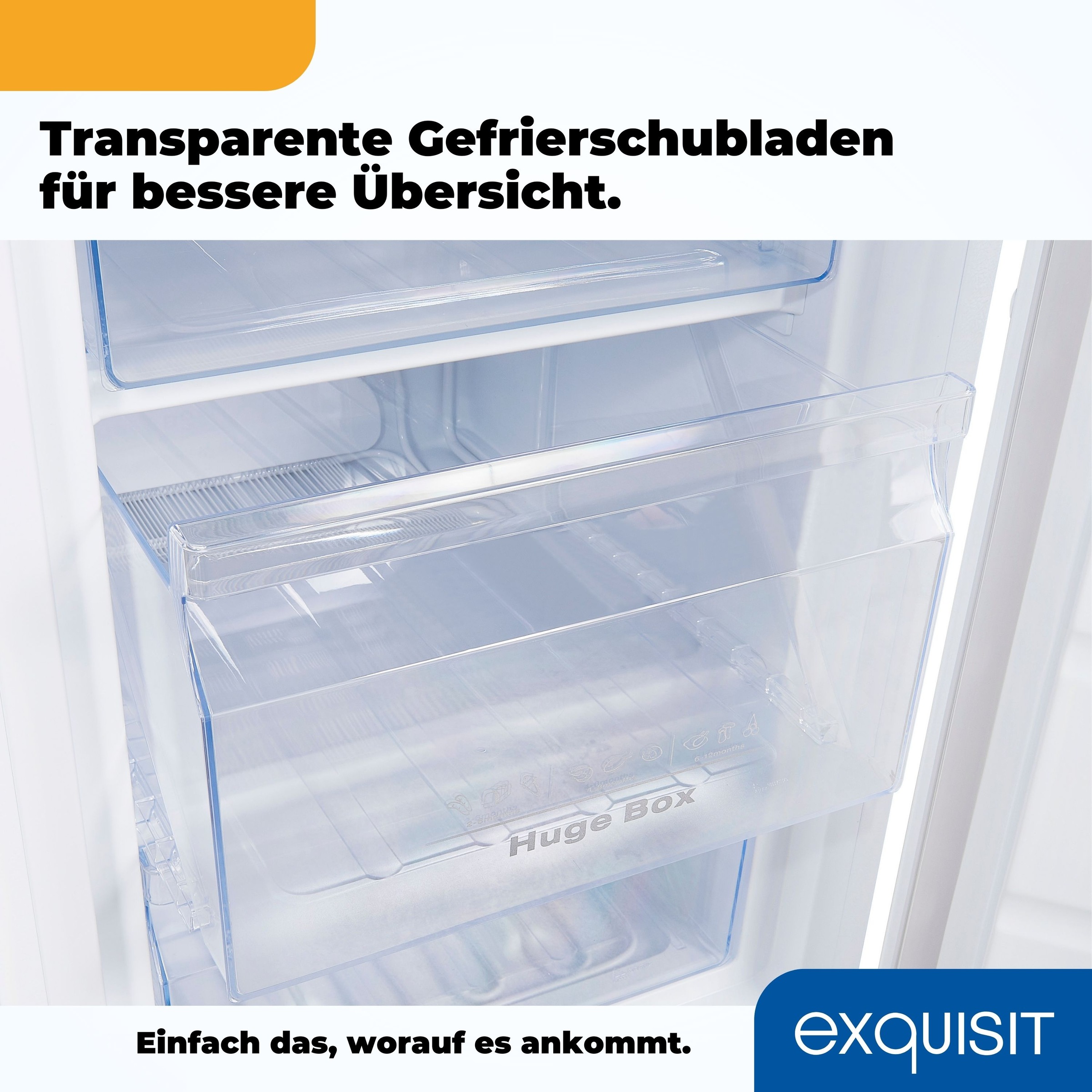 exquisit Gefrierschrank »GS81-H-010D weiss«, 85 cm hoch, 56 cm breit, 85 Liter Nutzinhalt, Flexibler Türanschlag, 4 Sterne Gefrieren